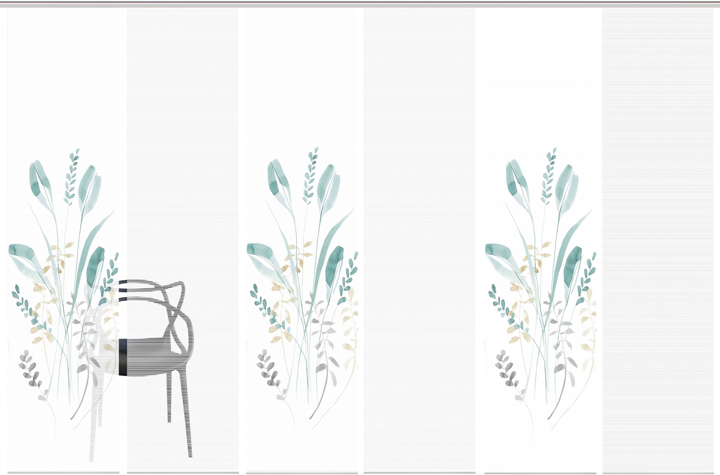 Vision S Schiebegardine »AYENE 6er SET« Paneelwagen 6 Stk. tlg. Schiebevorhang Digidruck 6er Set AYENE