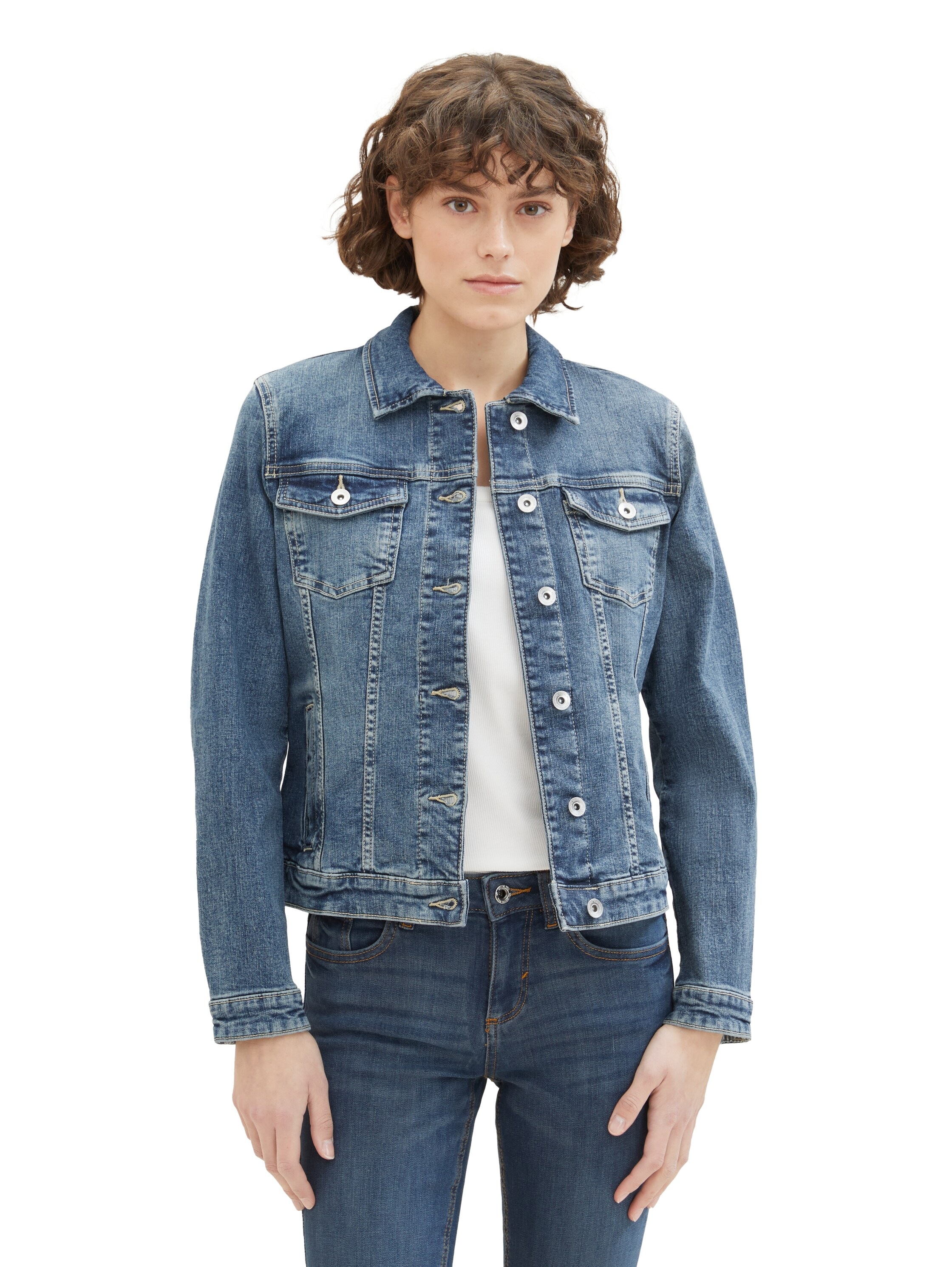 TOM TAILOR Jeansjacke, ohne Kapuze, mit Knopfleiste und Hemdkragen günstig online kaufen