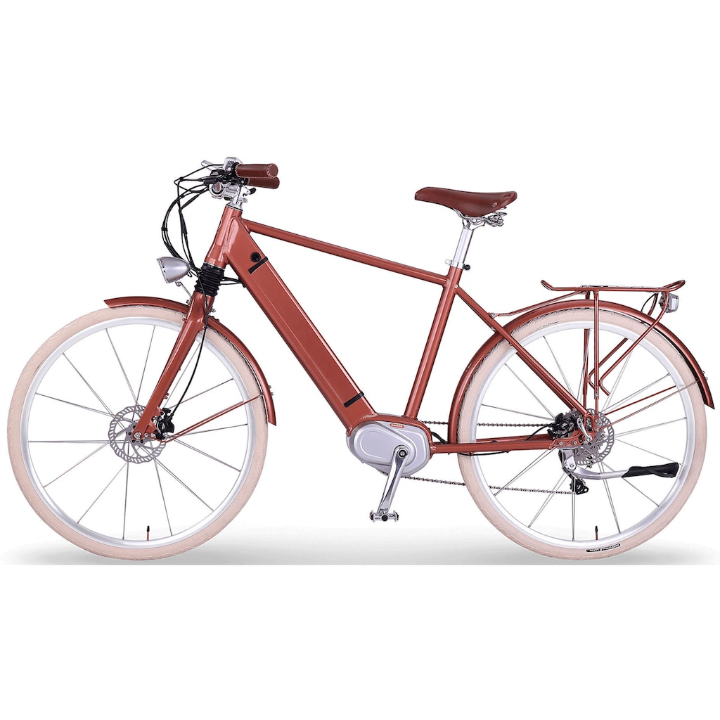 eGO Movement E-Bike »Classic 25 Cäsar Herren 54 cm Bronze 28"«, 10 Gang, Shimano, Deore, Mittelmotor 250 W