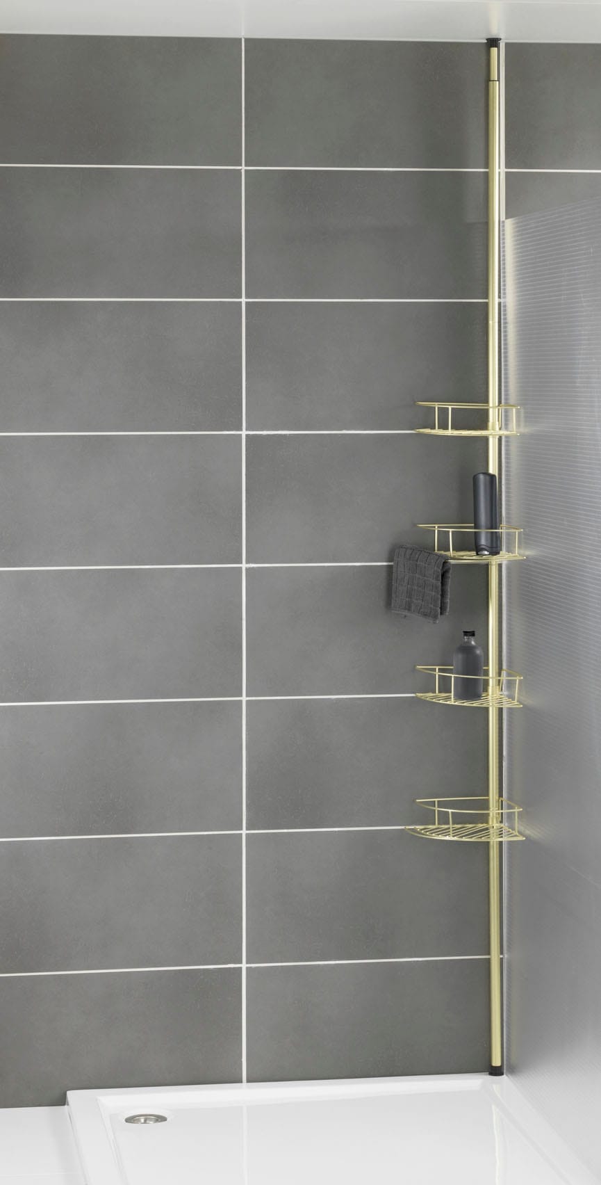 WENKO Teleskopregal "Dolcedo" Eckregal mit 4 Ablagen, höhenverstellbar 65-2 günstig online kaufen