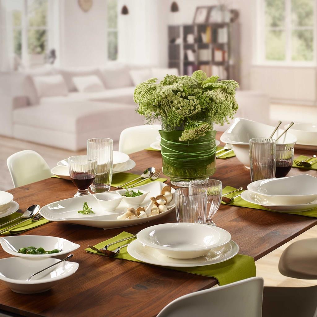 Villeroy & Boch Geschirr-Set »Kombi-Set New Cottage Basic 4er Set weiß« Spülmaschinengeeignet, Mikrowellenfest