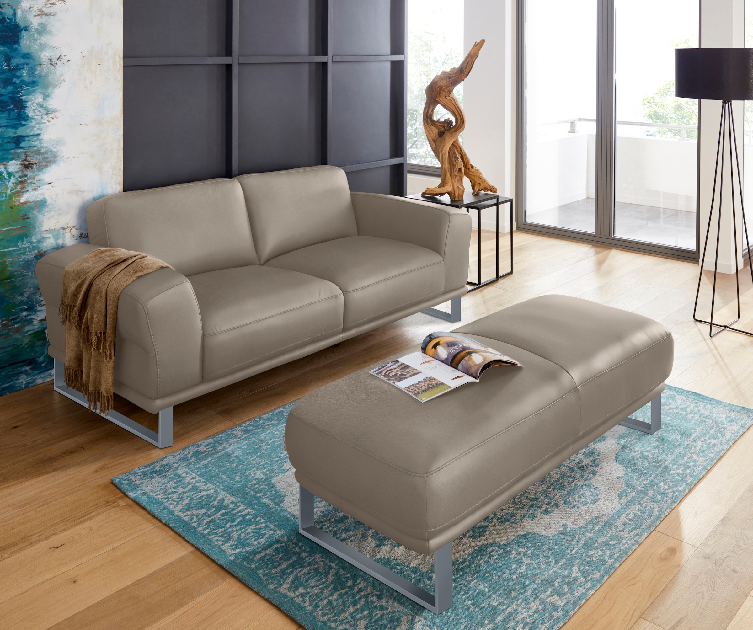 W.SCHILLIG 2-Sitzer »montanaa«, mit Metallkufen in Silber matt, Breite 192 cm