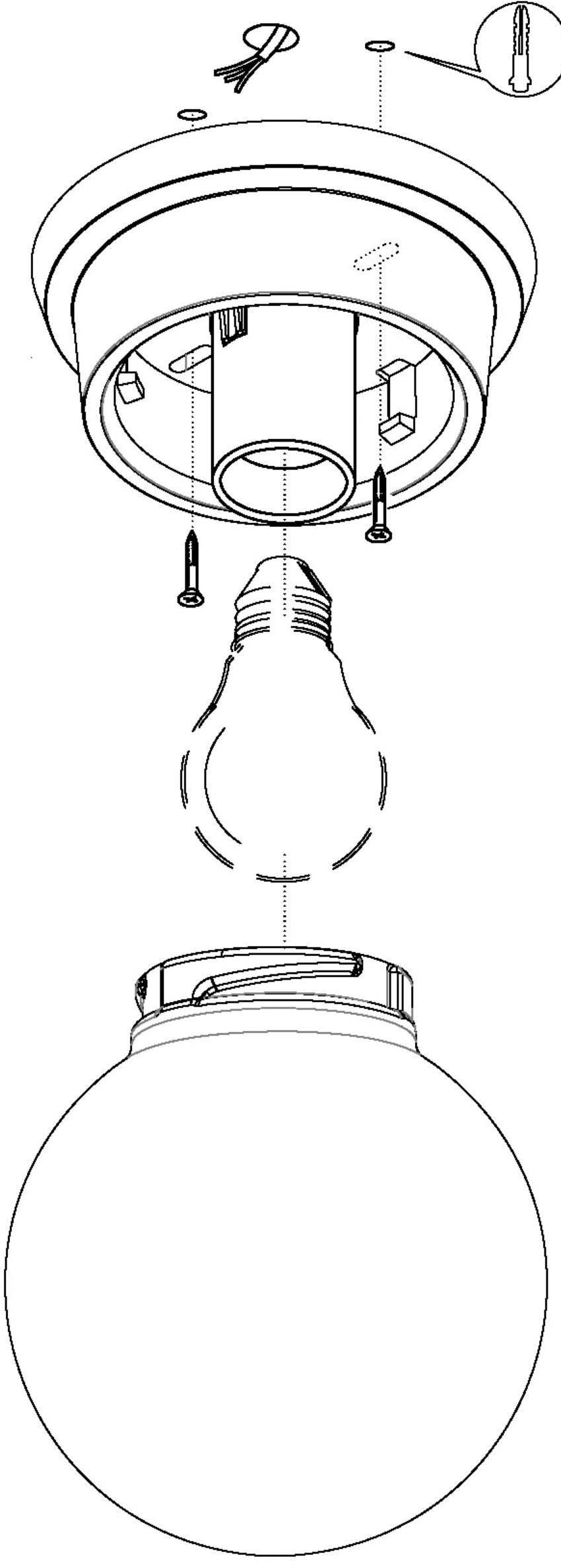 EGLO LED Deckenleuchte »DURELO Flurlampe, Bürolampe, modern, 1-flammig«, 1 flammig, Leuchtmittel E27 | ohne Leuchtmittel, Deckenleuchte modern, aus Kunststoff und Glas, Küchenlampe, Lampe, E27