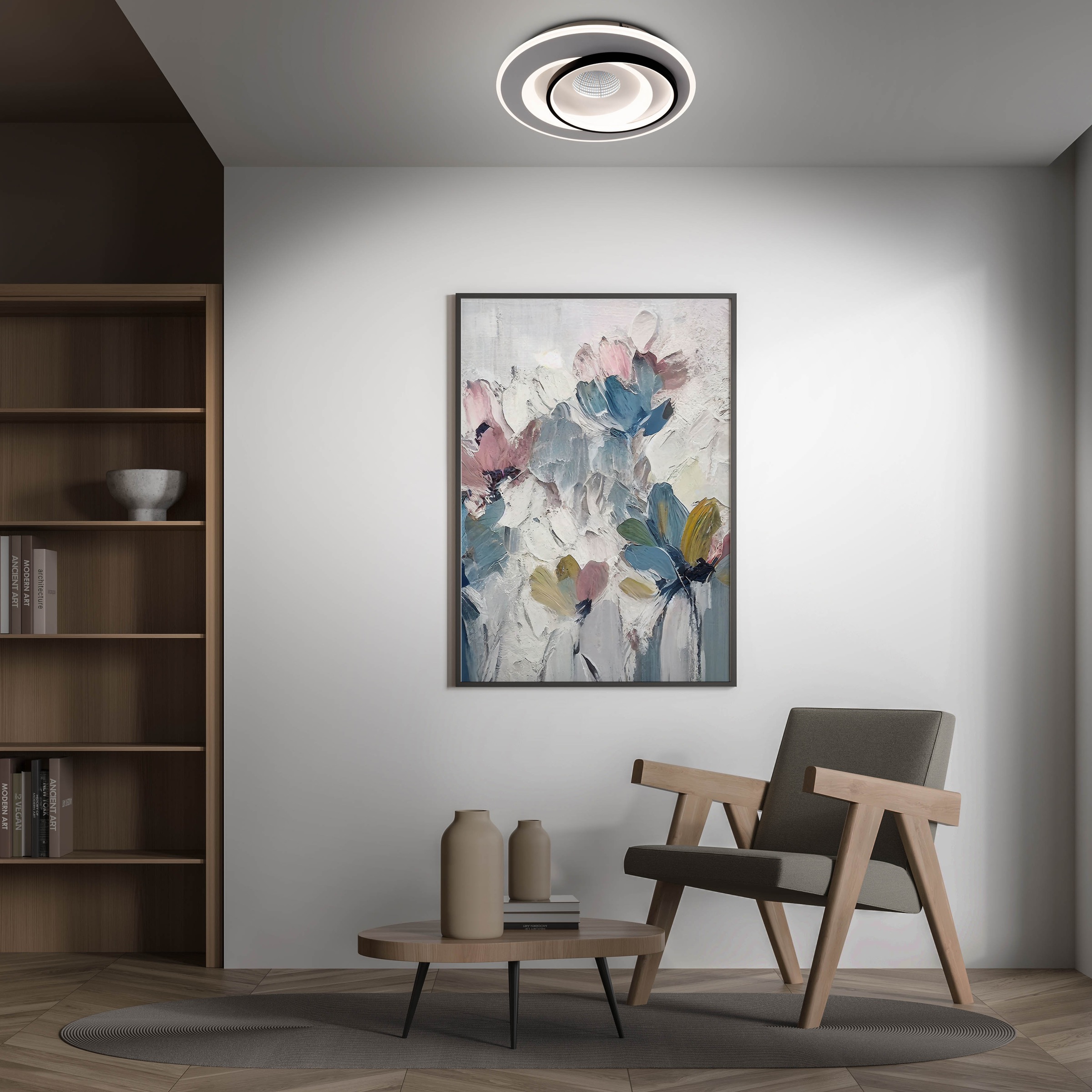 näve LED Deckenleuchte »Malea«, 1 flammig, Leuchtmittel LED-Modul | LED wechselbar, dimmbar per Fernbedienung, CCT, Memory, Nachtlicht, D: 49 cm, weiß