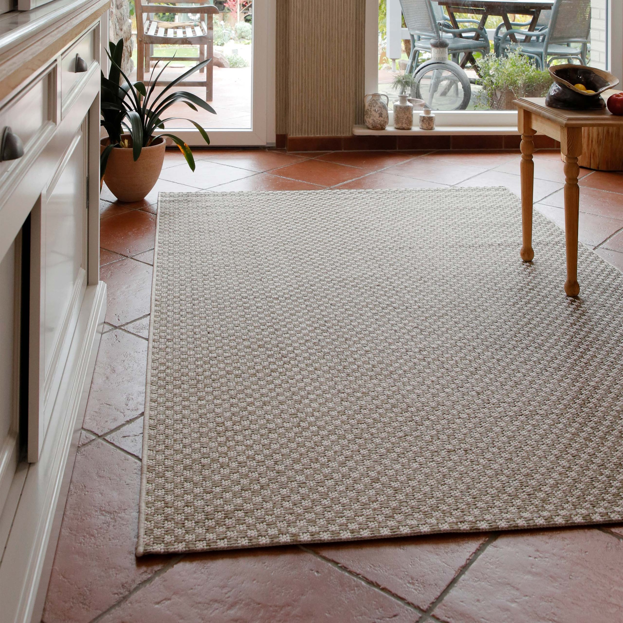 Wecon home Teppich »Miami South Beach« rechteckig 5 mm Höhe In- & Outdoor Teppich, wetterfest, kariert, Balkon, pflegeleicht