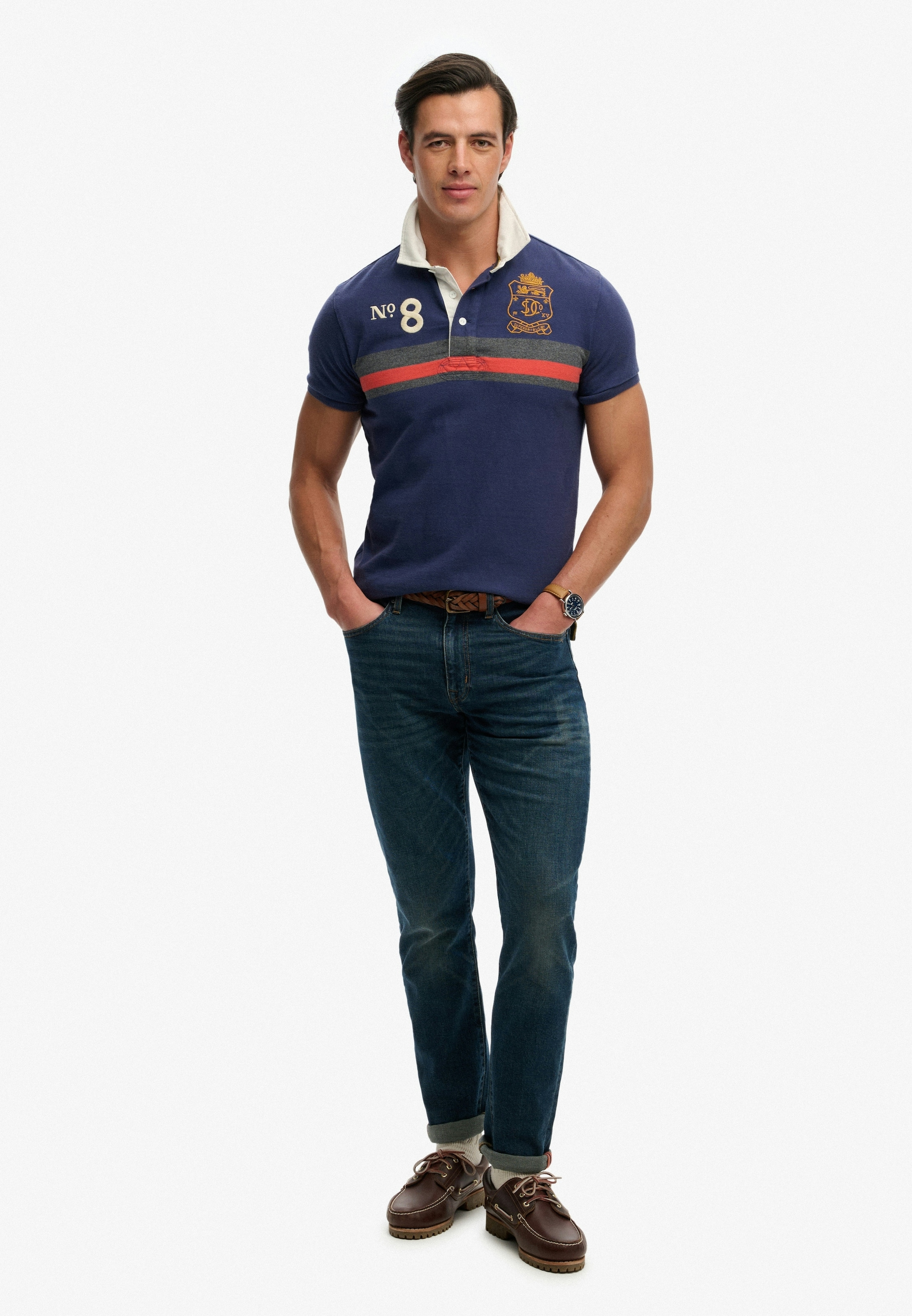 Superdry Poloshirt »DOUBLE EMBLEM JERSEY SS RUGBY« im angesagten Rugby Stil