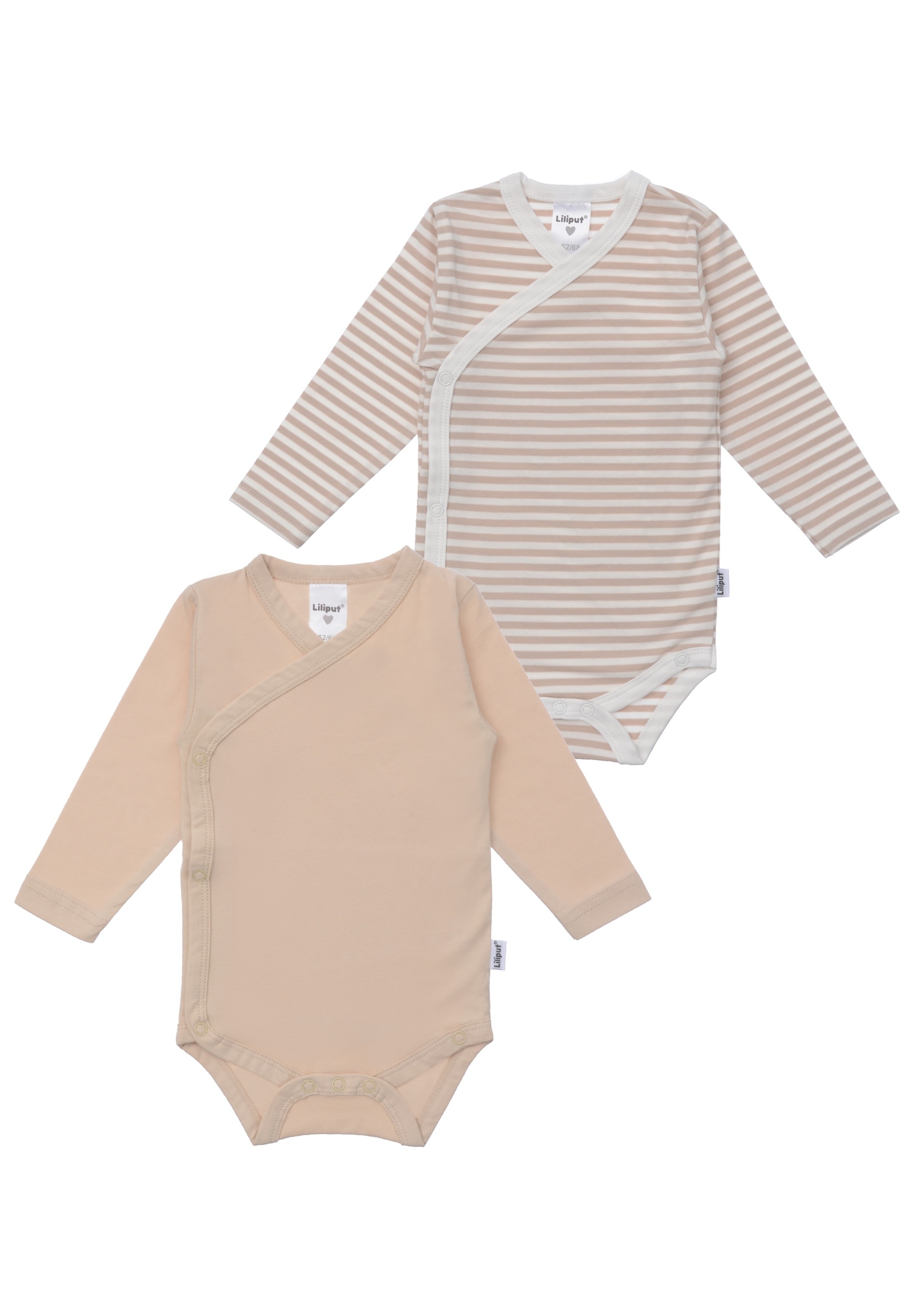 LILIPUT Jungen Jumpsuit, Gr. 44, braun, 95% Baumwolle, 5% Polyester, Overalls, 2er-Pack mit praktischen Druckknöpfen