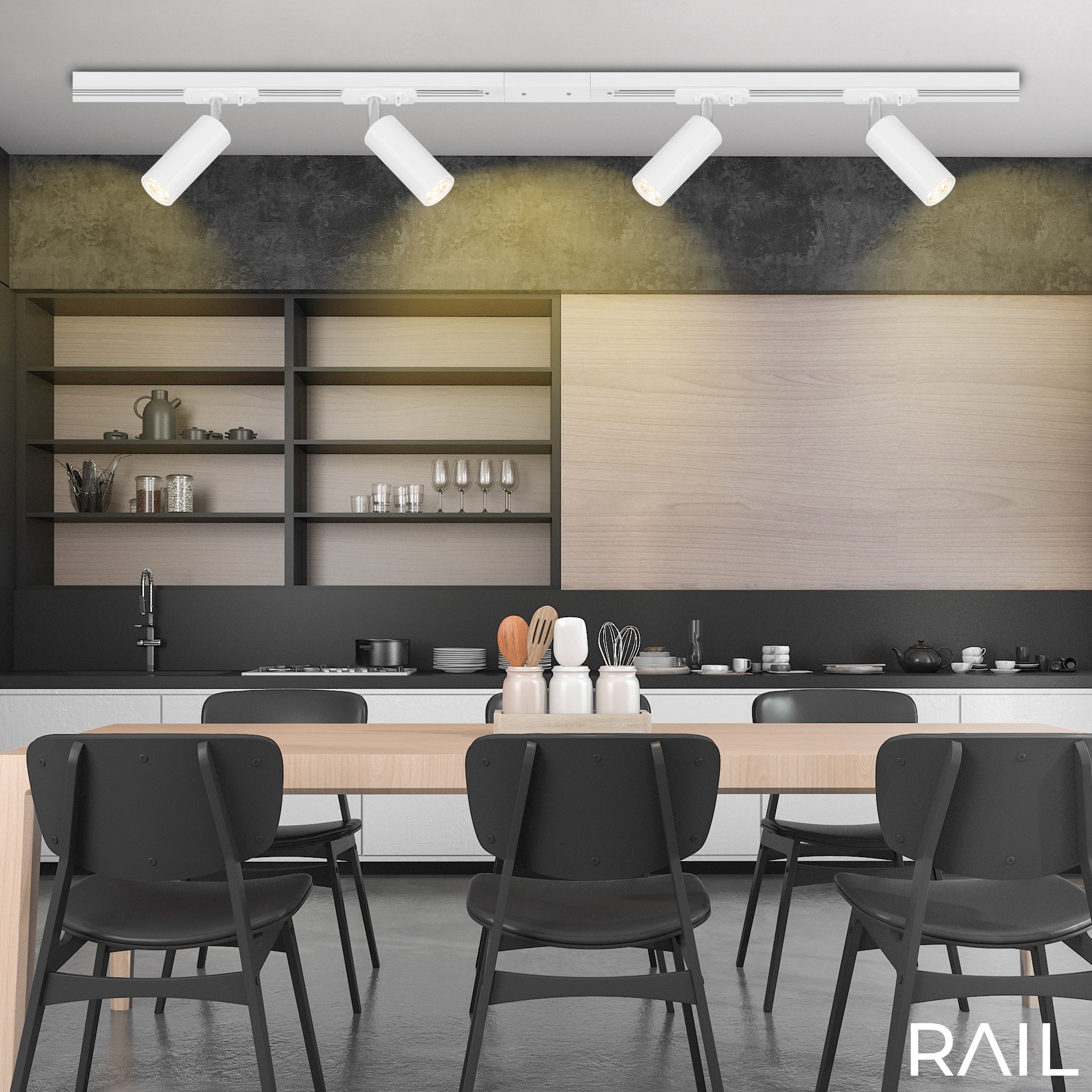 Briloner Leuchten Schienensystem-Sets »RAIL« LED-Board 7 Stk. Schienensystem Rail 1,5 m Weiß 4,5W Decke Wohnzimmer Büro Küche Flur