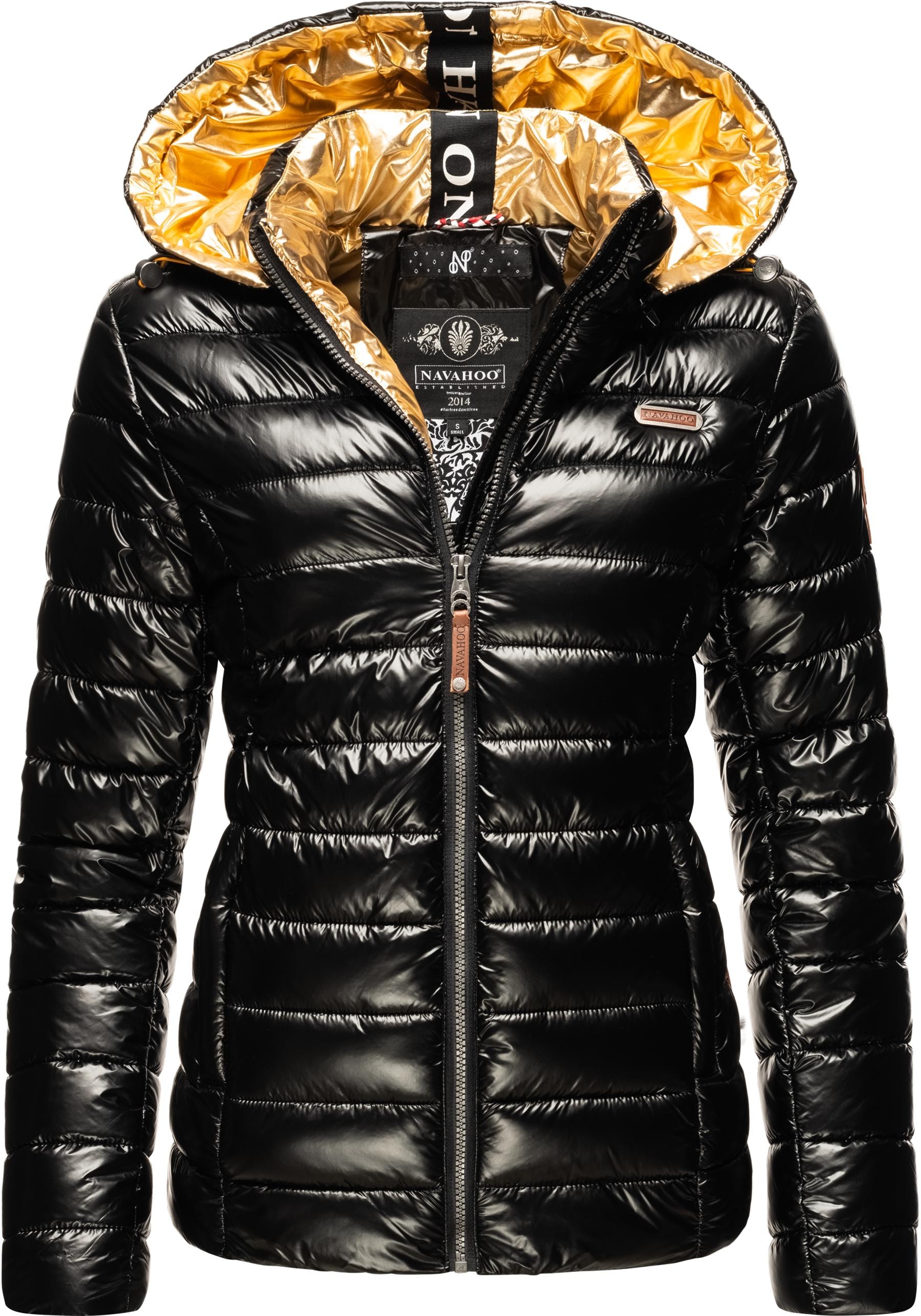 Navahoo Steppjacke »Aurelianaa«, mit Kapuze, edle Winterjacke in metallic Optik mit abnehmb. Kapuze