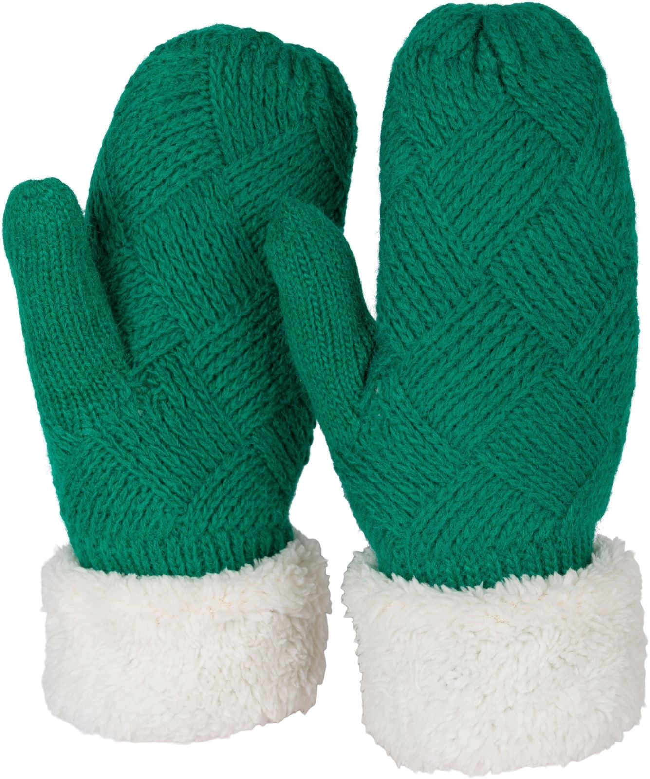styleBREAKER Fäustlinge "Strickhandschuhe Fäustlinge mit Rauten Muster und Fleece" 1 Stk.