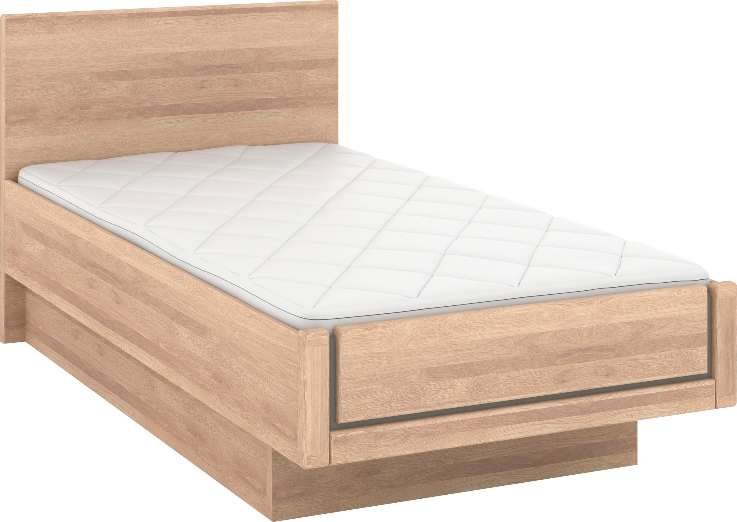 Musterring Holzbett »Sorrent, Bettgestell, Bettrahmen, teilmassiv Eiche« MADE IN GERMANY,  Eiche teilmassiv, Liegehöhenverstellung, in schwebender Optik