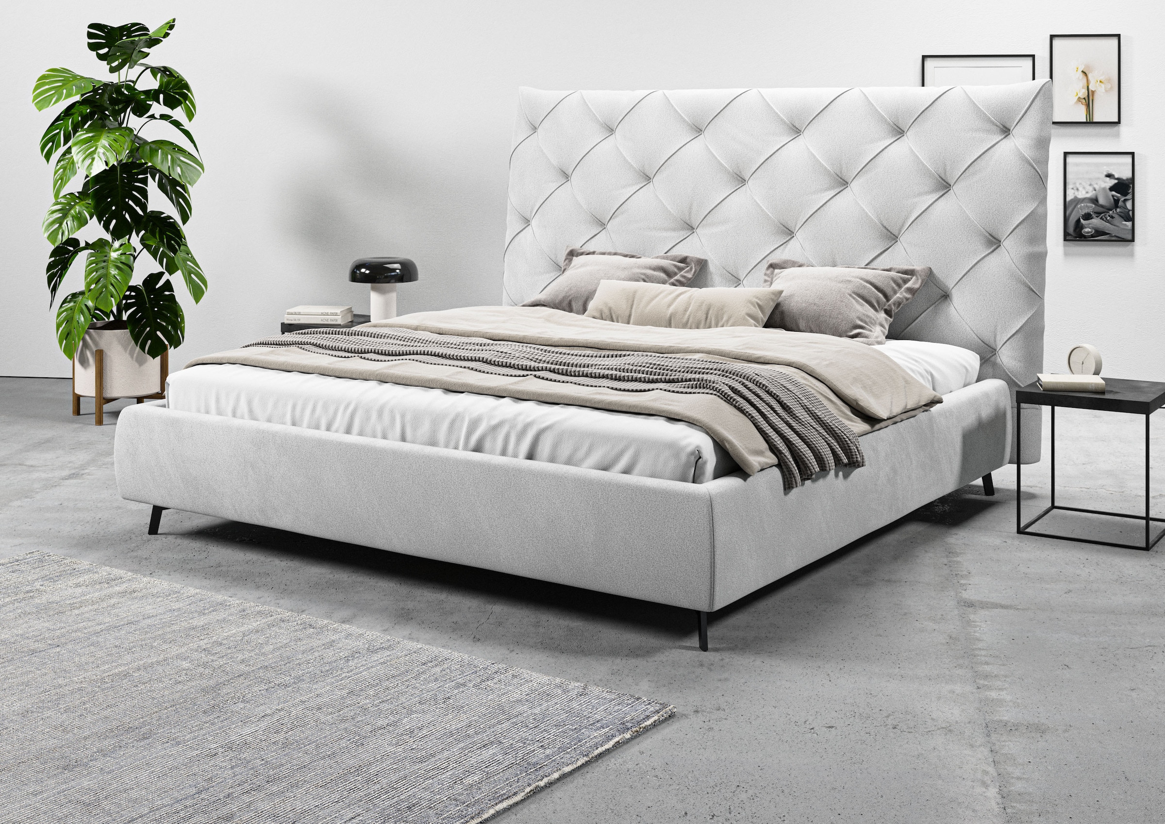 Home affaire Polsterbett "Maxime, in 4 Breiten bis 200cm, auch in Leder" Ko günstig online kaufen