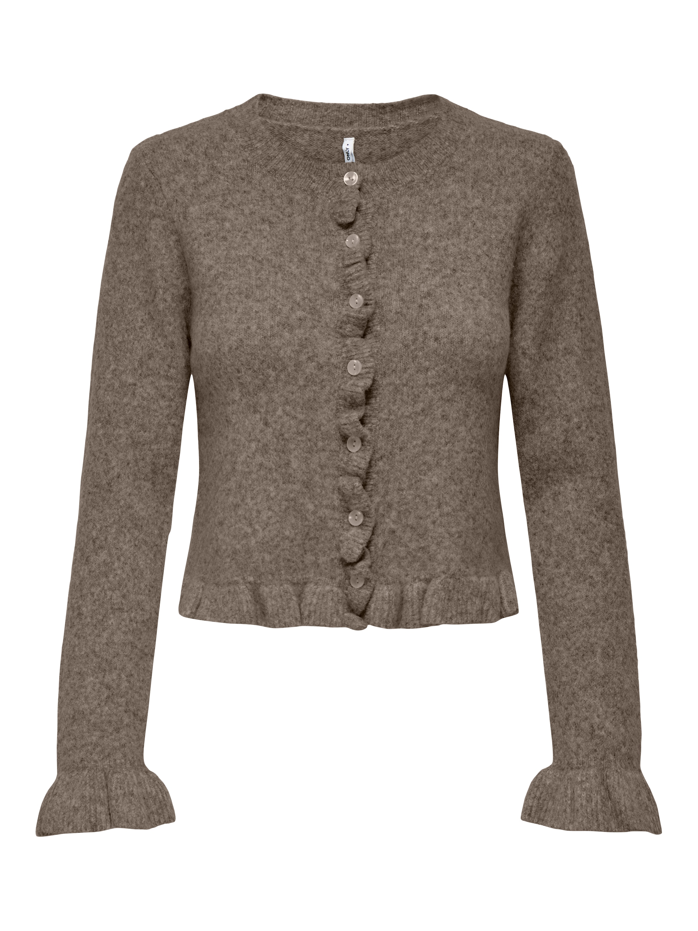 ONLY Strickjacke »ONLRIMA LIFE LS FRILL BUTTON CARDIG KNT« mit Rüschen