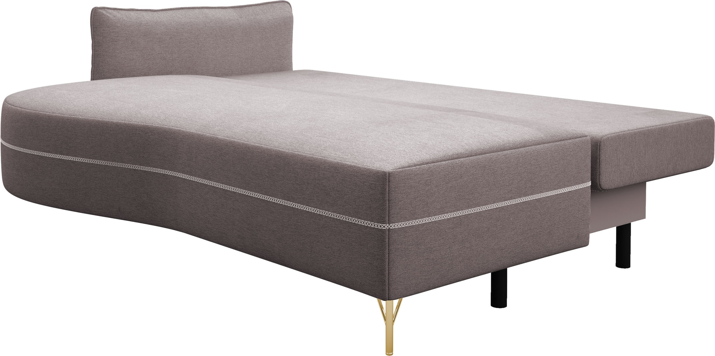 exxpo - sofa fashion Loungesofa »mit toller Kontrastnaht, Solitärmöbel, bequem, schmale Armlehne«, Schlafsofa mit Bettfunktion und Bettkasten, komfortabler Federkern