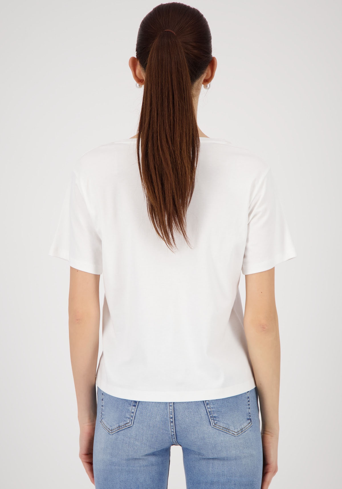 Monari T-Shirt »Shirt Schmuckschrift«, Regular fit mit Rundhalsausschnitt