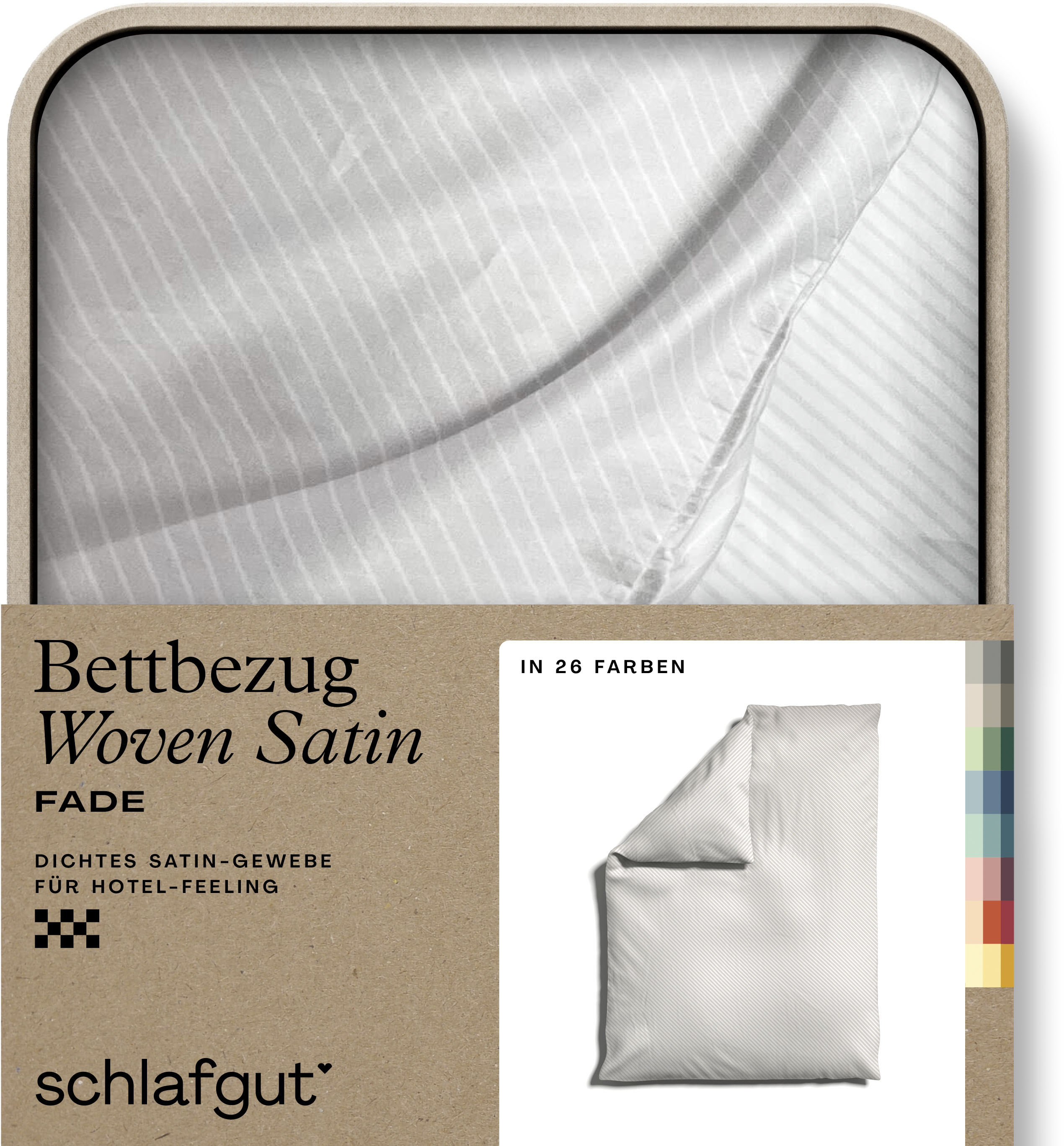 Schlafgut Bettbezug "Premium Bettbezug Woven Fade Satin (1 St)" Ton-in-Ton Reißverschluss, Fadendichte von 300tc, Streifen, OEKO Tex