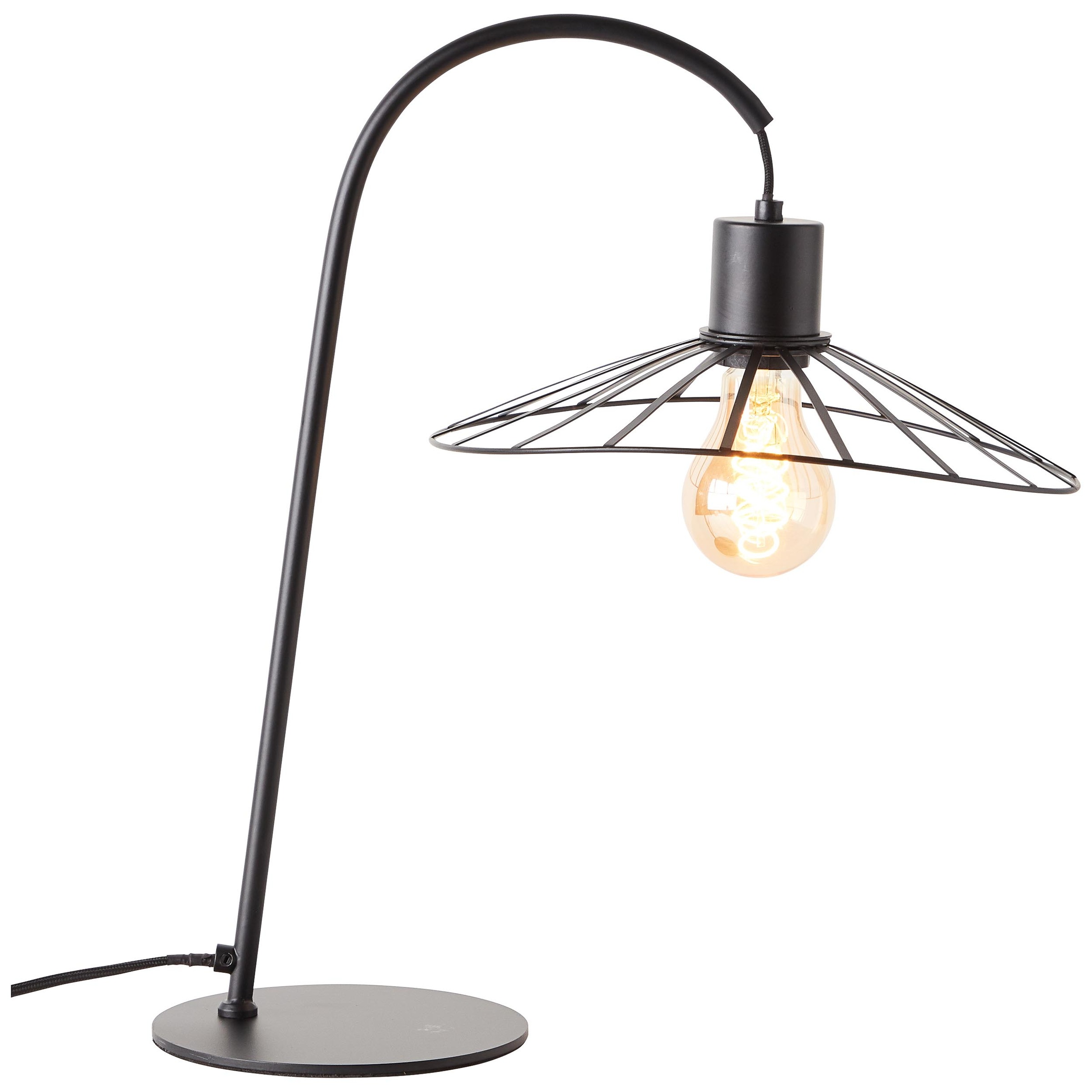 Brilliant Tischleuchte »Leika«, 1 flammig, Leuchtmittel E27 | ohne Leuchtmittel, im Retro-Look, 45,5 cm Höhe, E27, Metall, schwarz matt