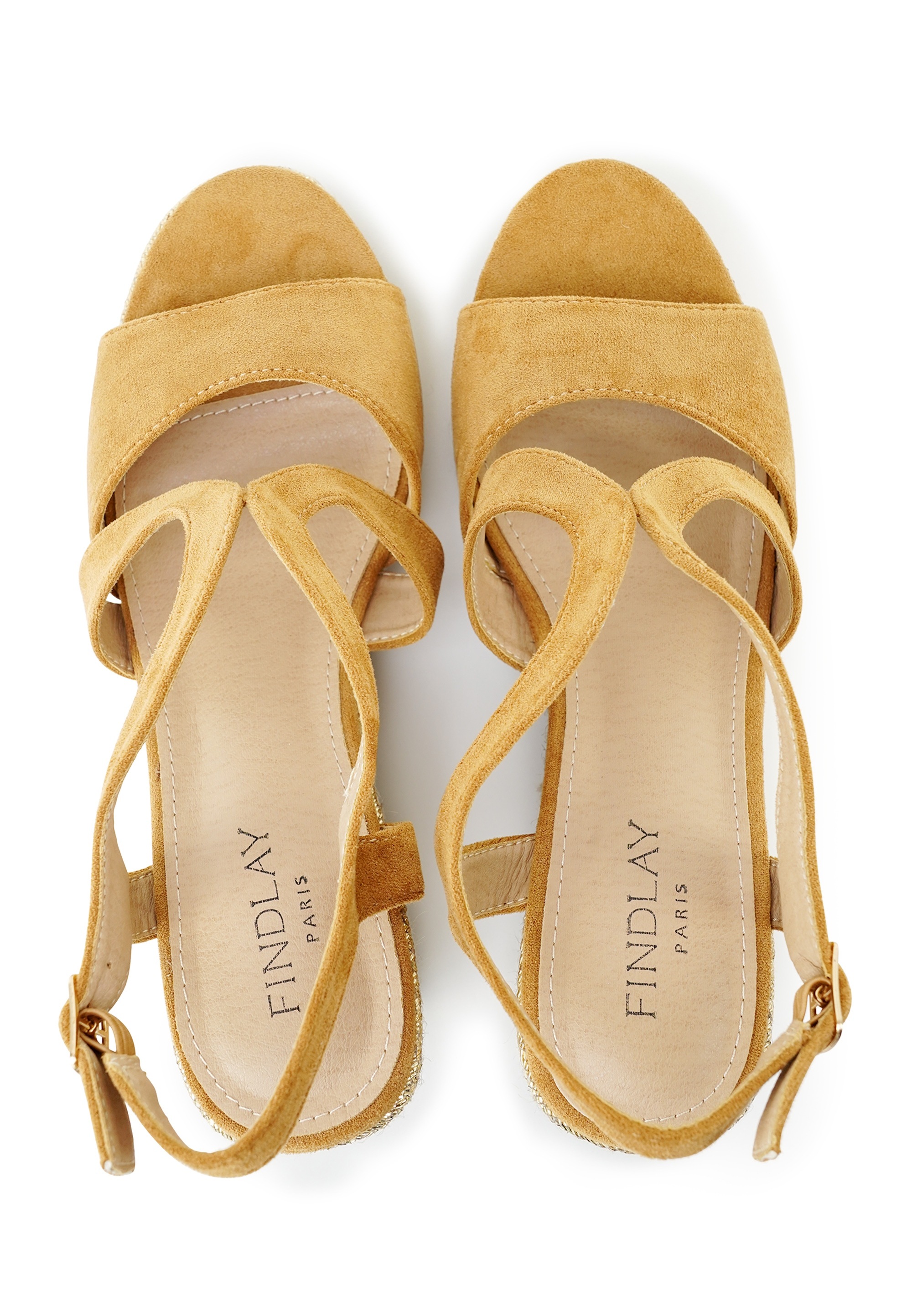 Findlay Sandale »LYTA«  mit Keilabsatz mit geflochtenen goldfarbenen Fäden