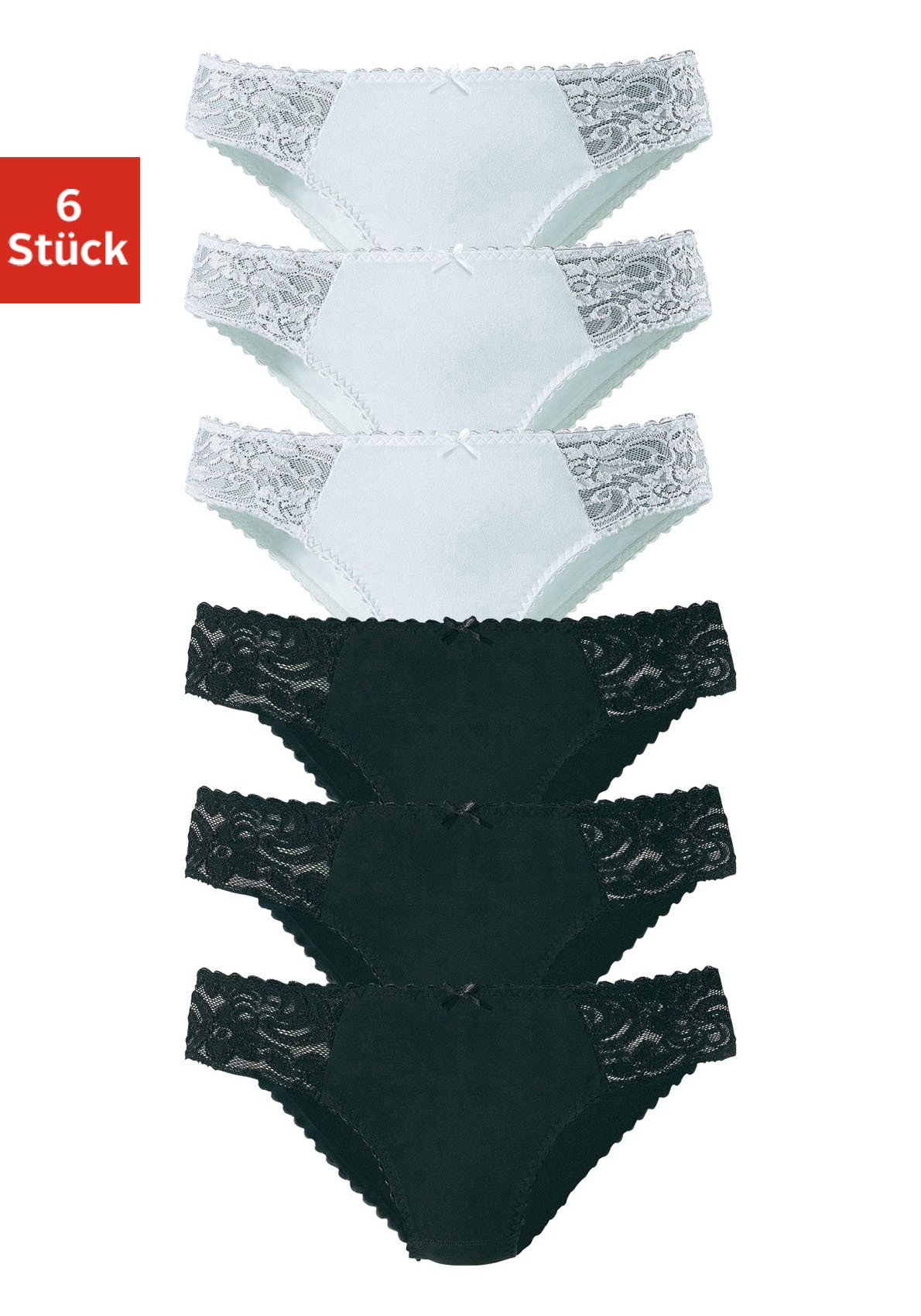petite fleur by Lascana Jazz-Pants Slips 6er-Pack, aus elastischer Baumwoll-Qualität