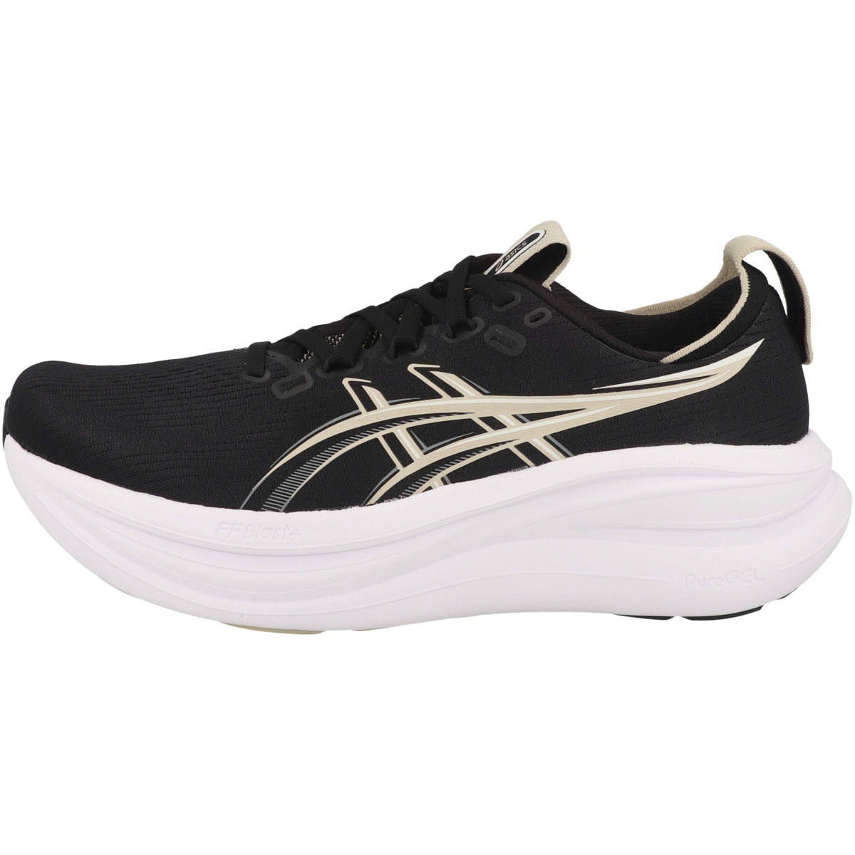 "Laufschuh ASICS ""Asics Gel-Nimbus 28 Laufschuhe Herren Schuhe"", Herren, Gr. 46, schwarz, Textil, Schuhe Laufschuh, Verstärkte Ferse"