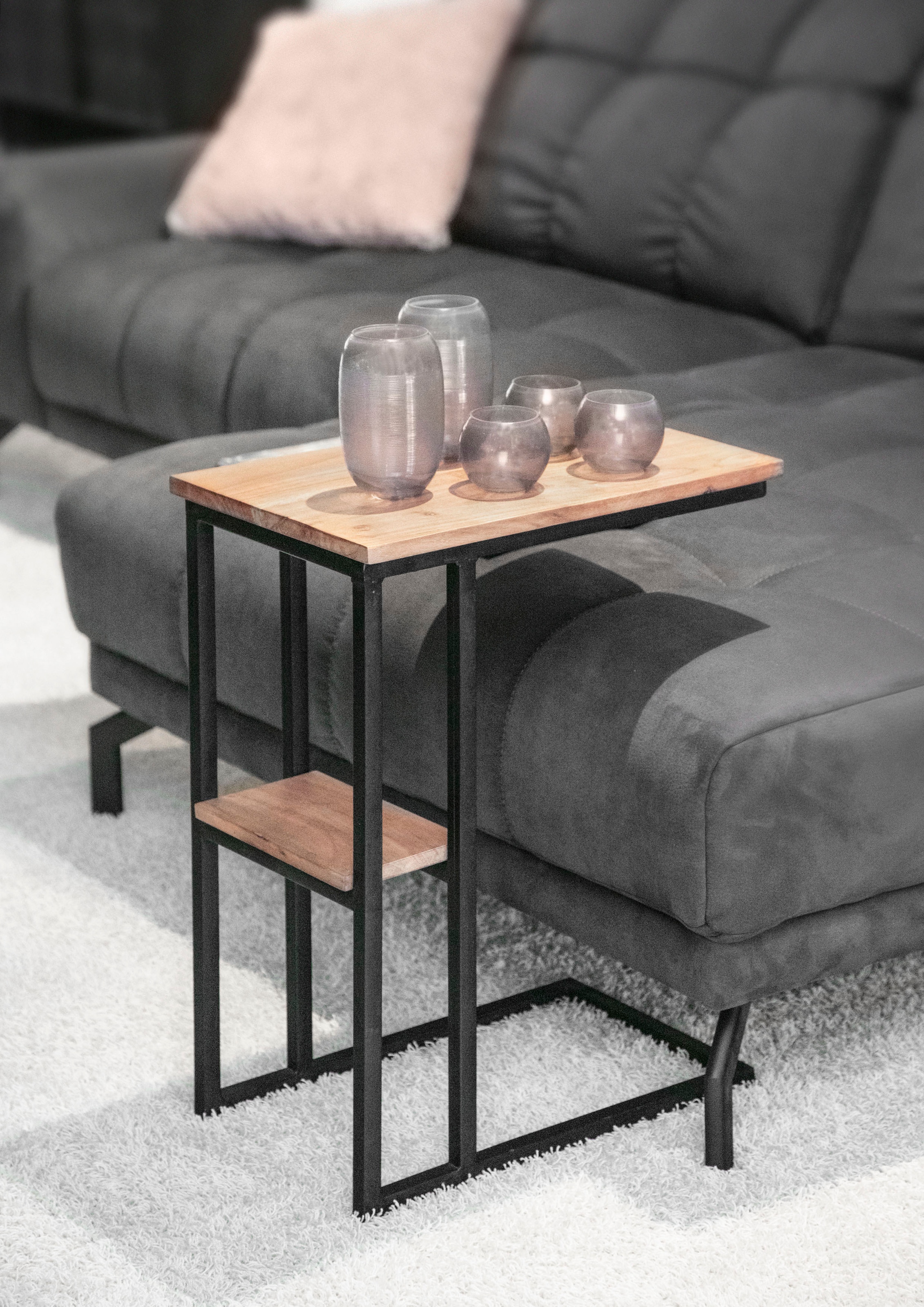 Gutmann Factory Beistelltisch "Firestones, Couchtisch, Höhe 65 cm" Platzsparendes Design zum Anstellen an Sofa oder Couch