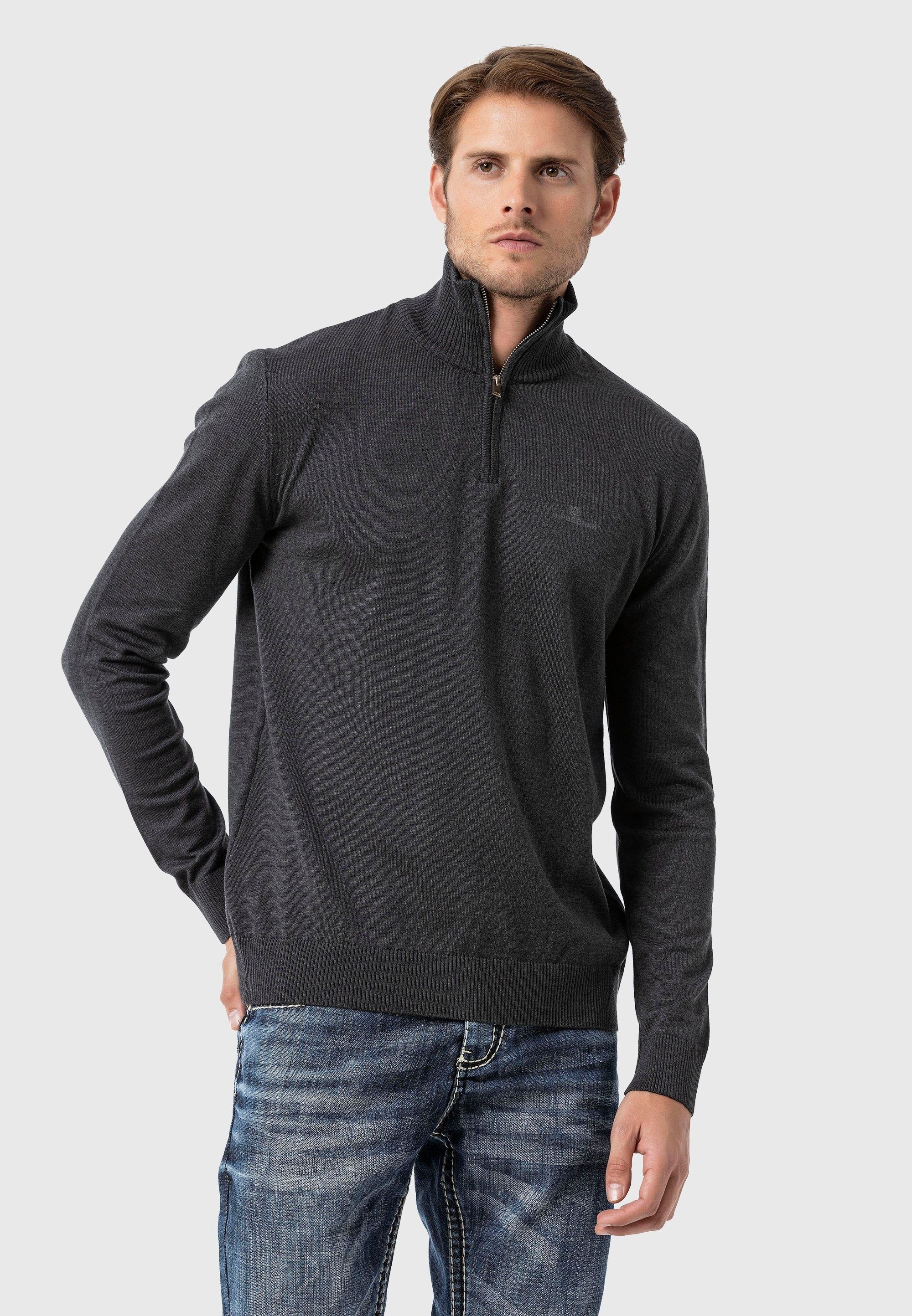 Cipo & Baxx Troyer »Pullover«, mit Troyer-Kragen