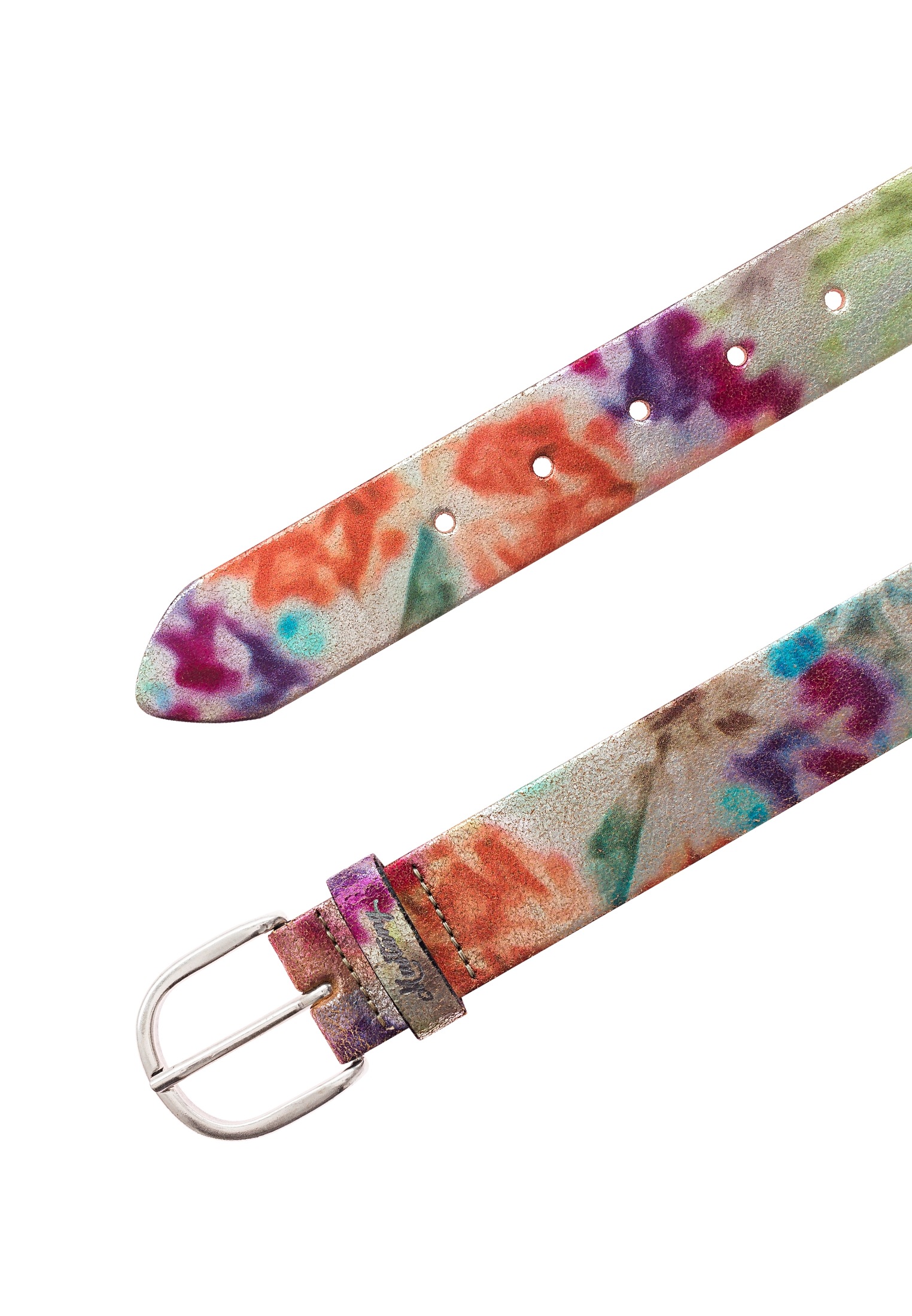 Thumbnail - MUSTANG Ledergürtel 1 Stk. Mit floralem Print und Schließe in poliertem Silber, 3,5 cm