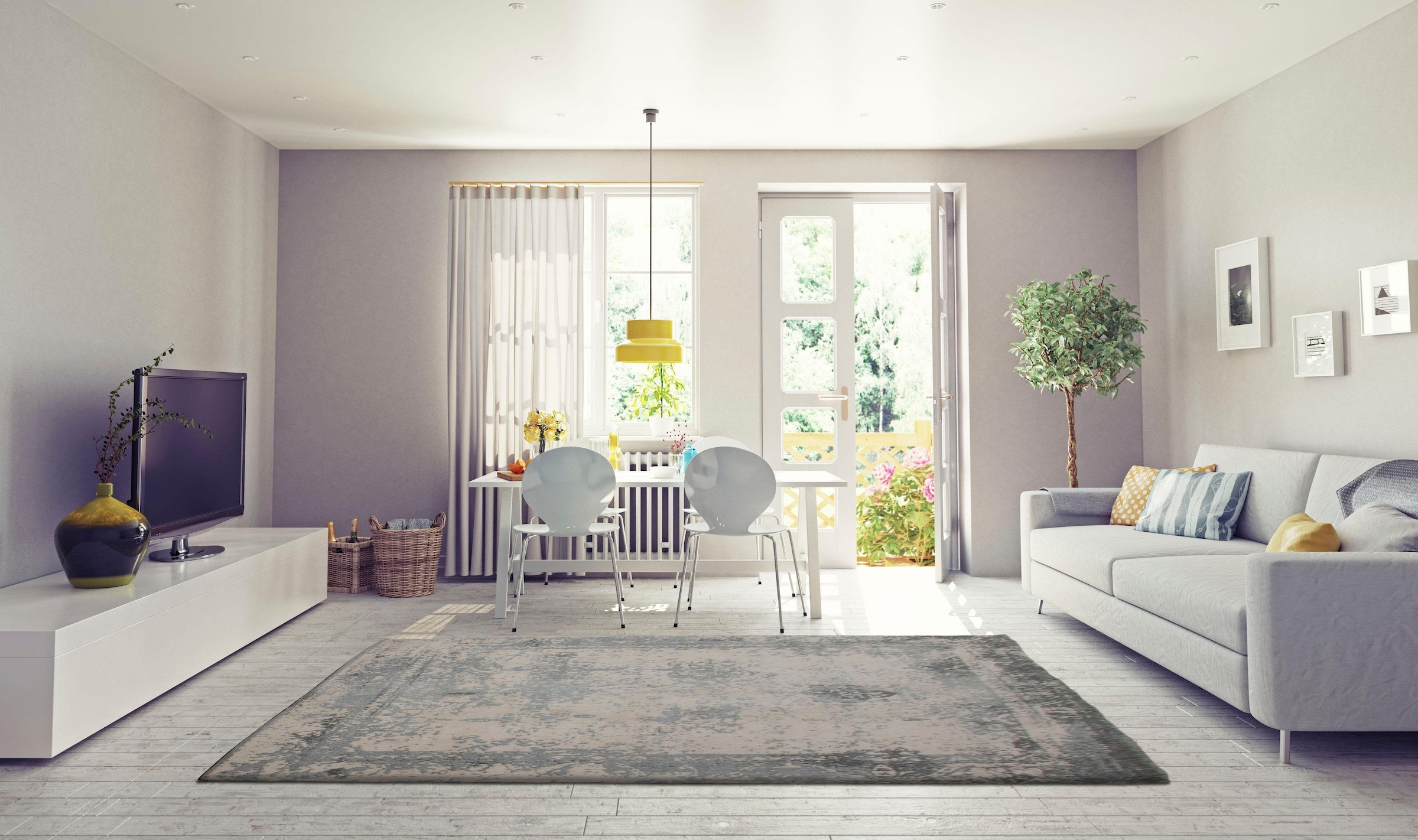 my home Teppich »Bosco«, rechteckig, 10 mm Höhe, Vintage Design, Wohnzimmer