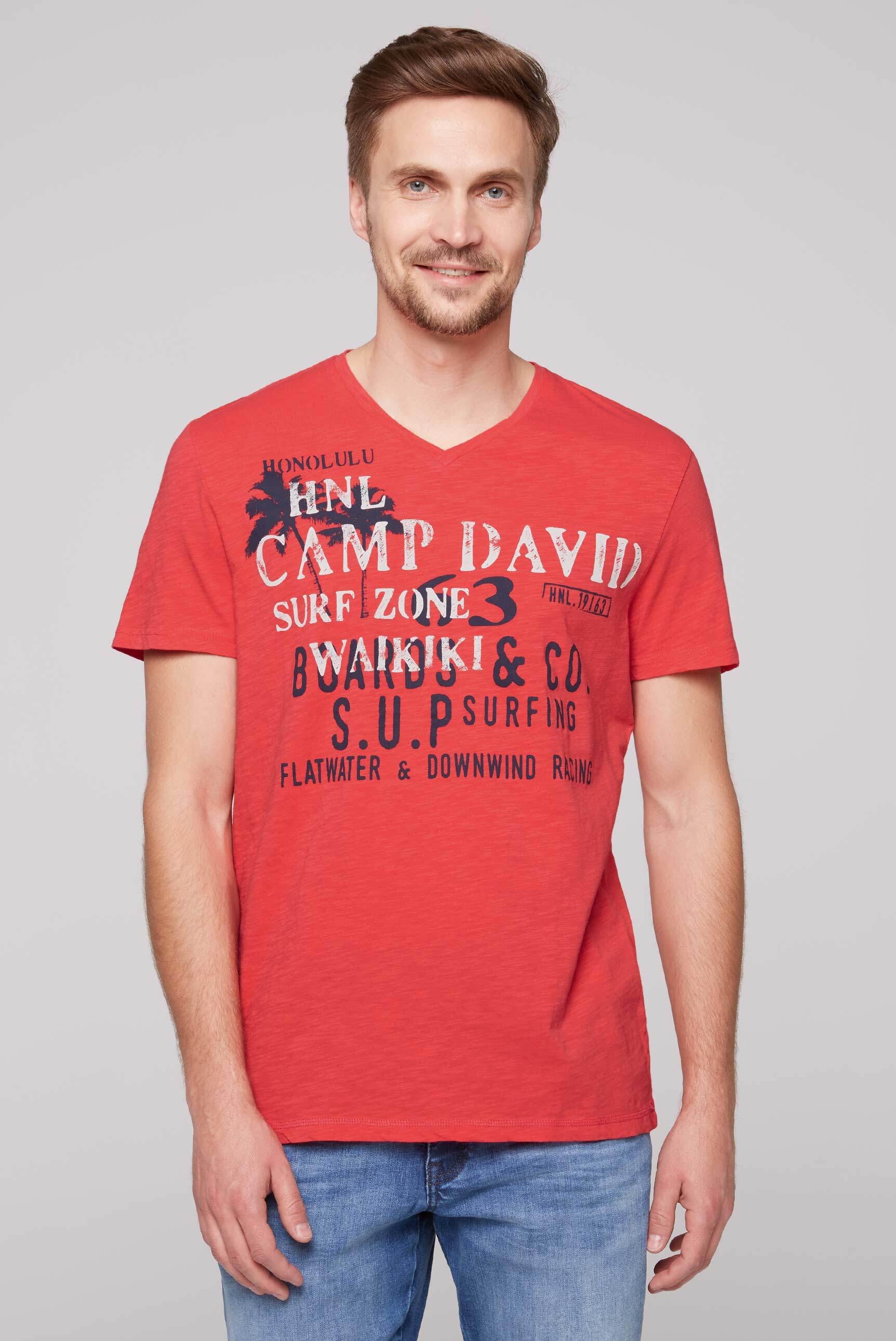 CAMP DAVID V-Shirt, aus Baumwolle