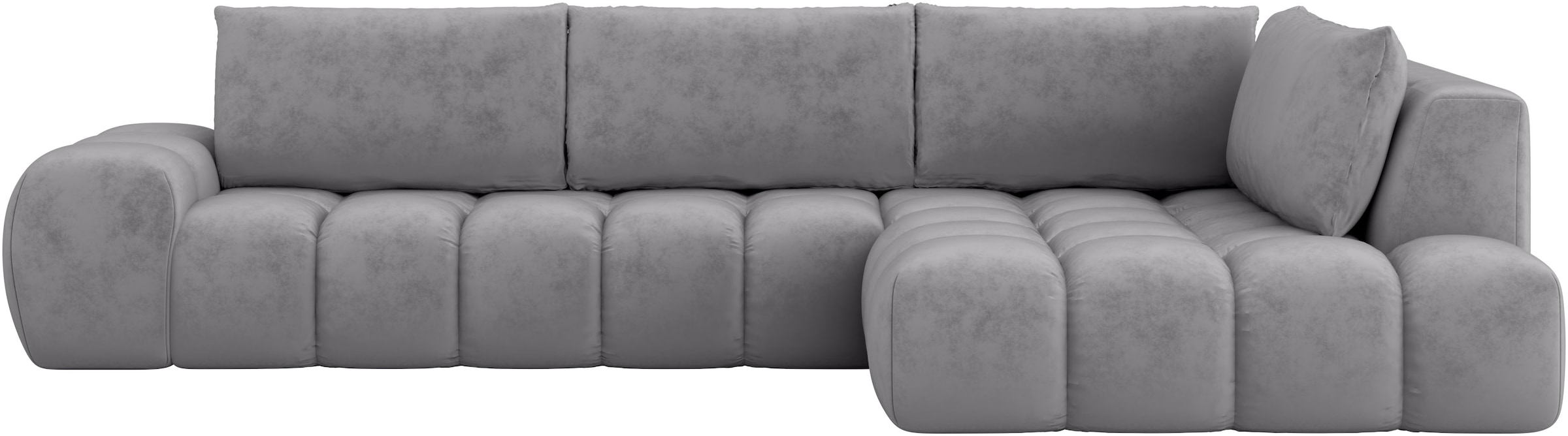 INOSIGN Ecksofa »AZITA Designsofa, elegant und bequem L-Form, Bubble-Optik«, lose Rückenkissen, traumhafte Steppung, Maße B/T/H: 352/210/72 cm