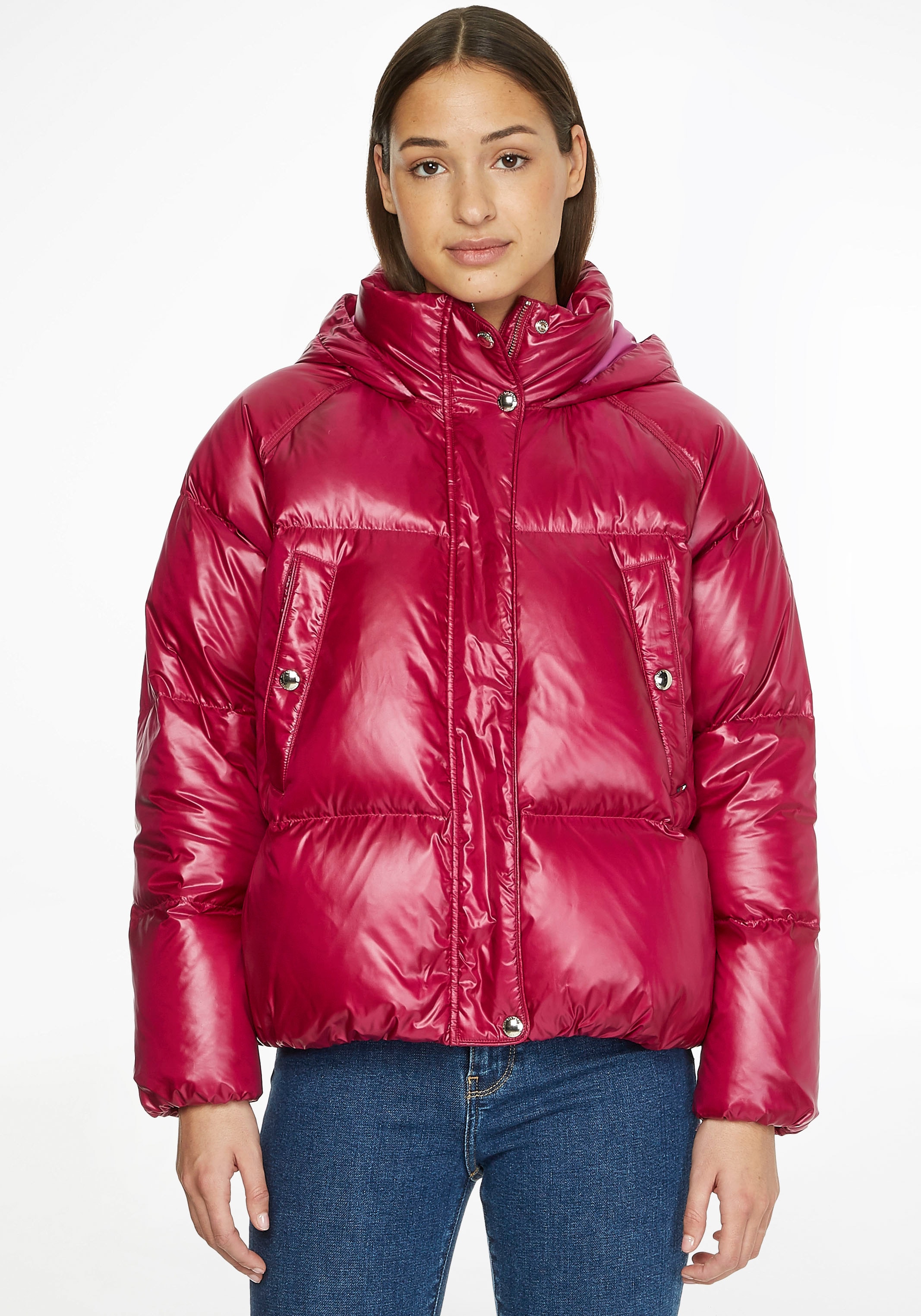 Tommy Hilfiger Steppjacke "POP COLOUR DOWN JACKET", mit Kapuze, mit Stehkra günstig online kaufen