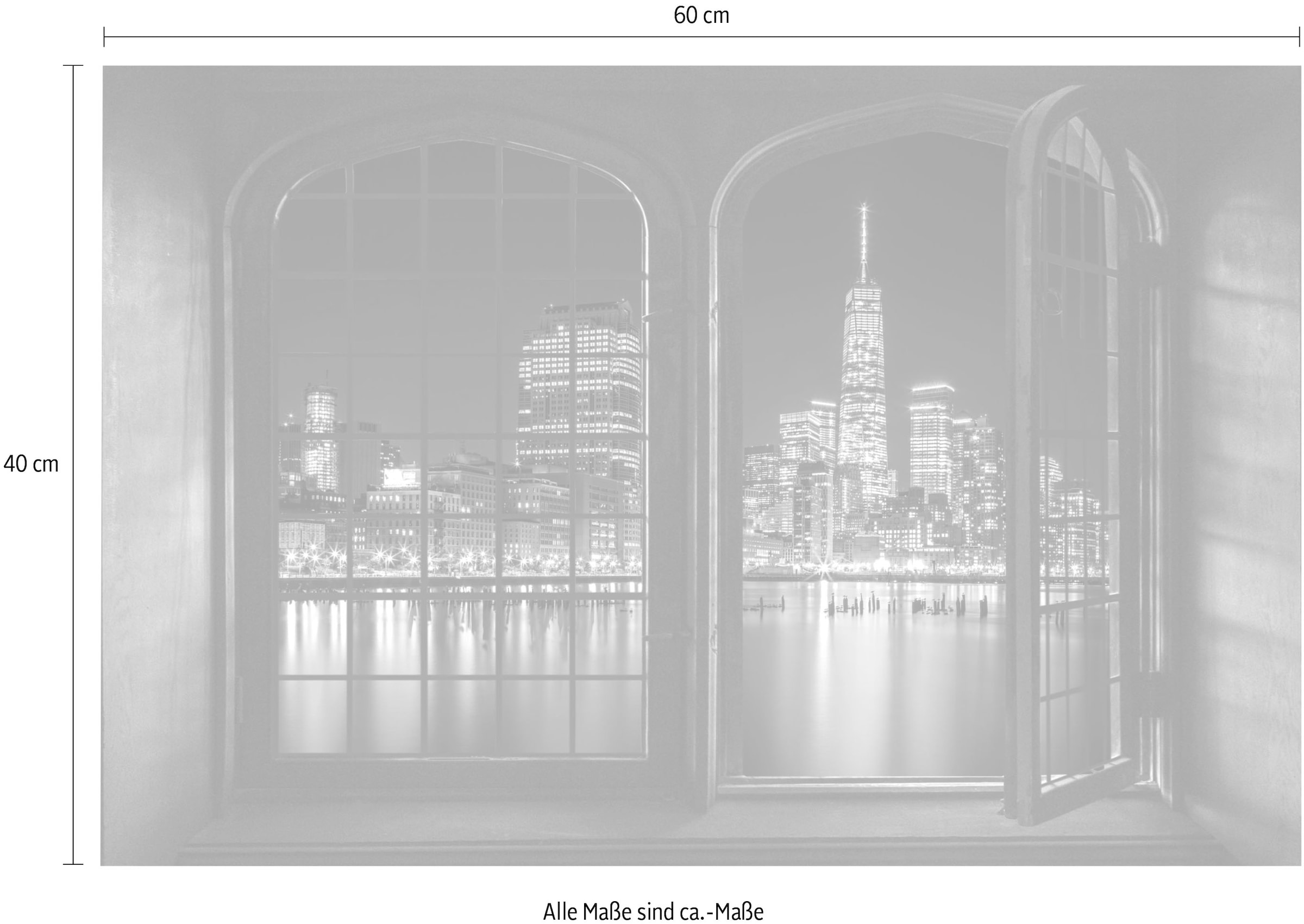 queence Wandsticker »Nacht«, Wandsticker, Wandbild, selbstklebend, 3D, Fenster