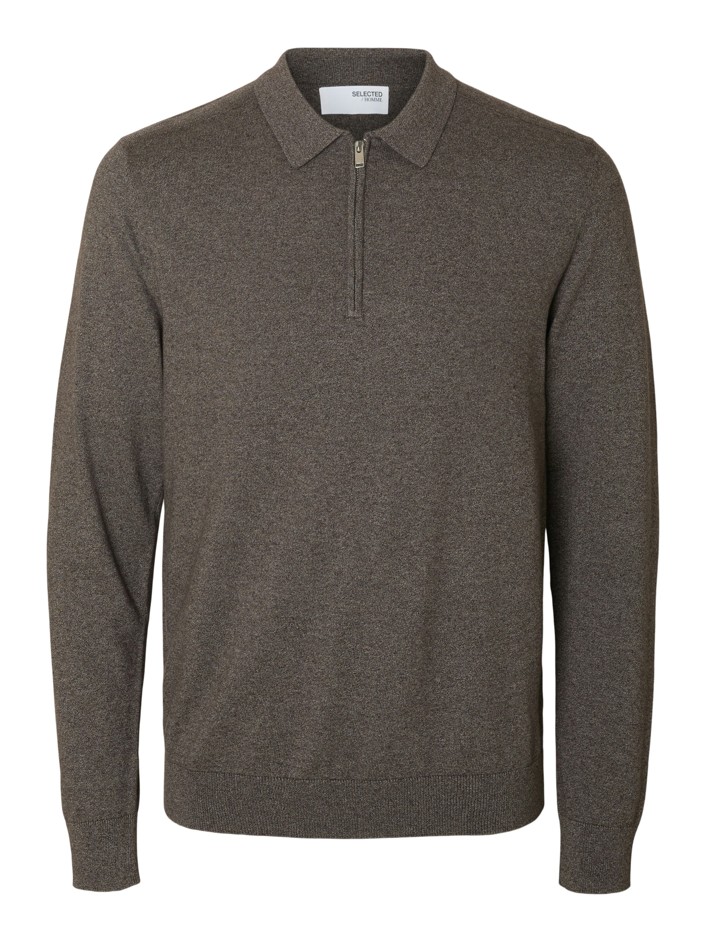 SELECTED HOMME Polokragenpullover »SLHBERG LS HALF ZIP POLO NOOS«