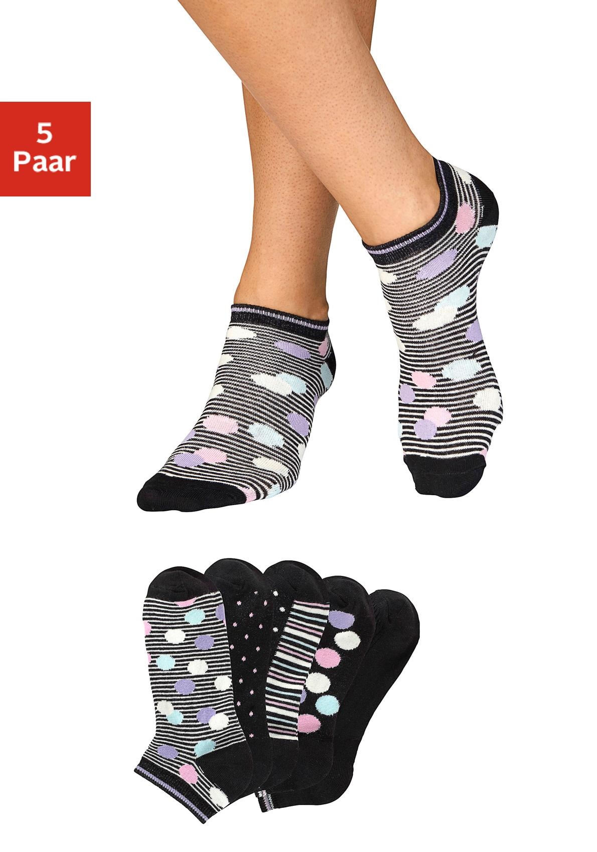 Bench. Sneakersocken, (Set, 5 Paar), gestreift und gepunktet online  bestellen | BAUR