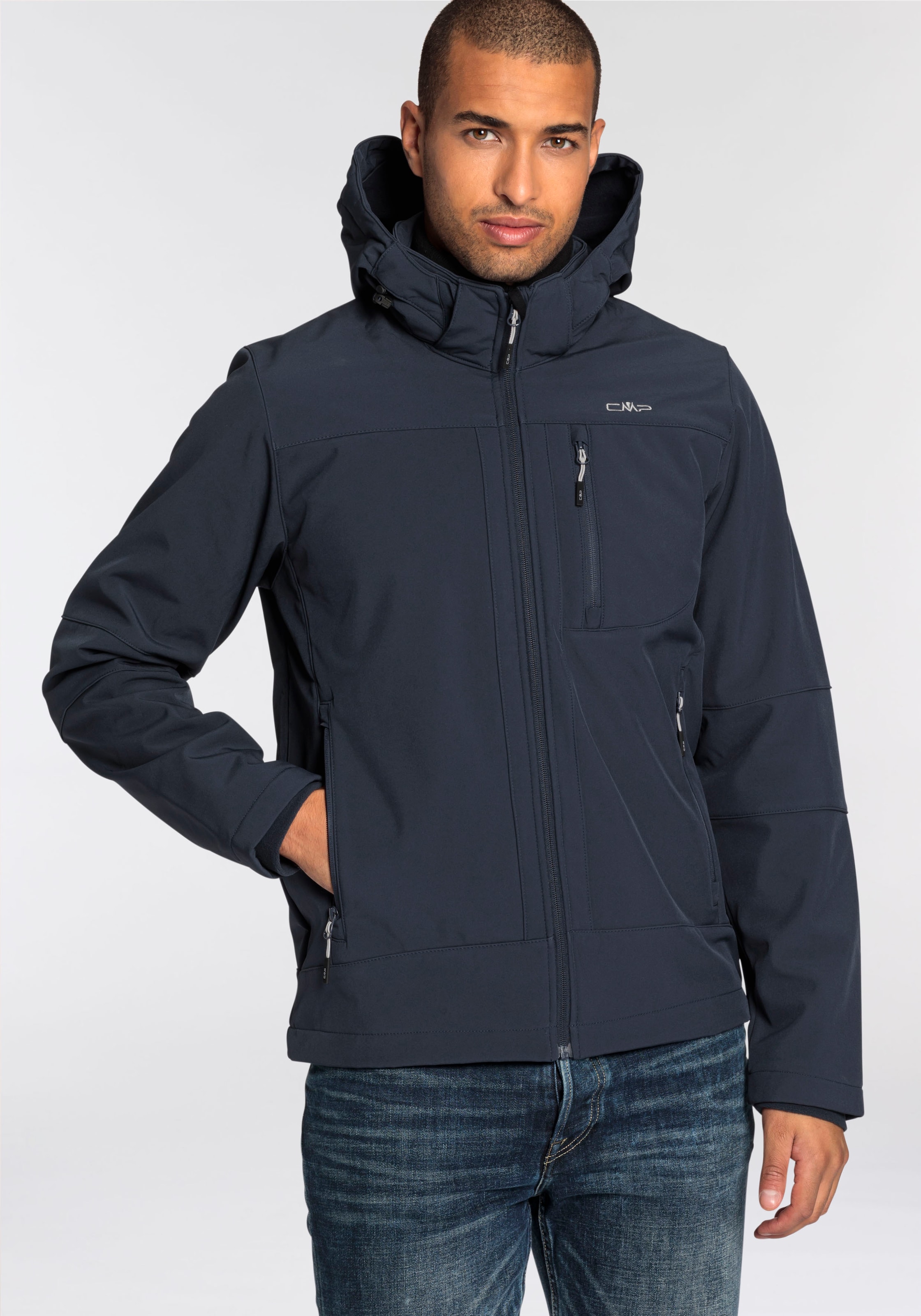 CMP Softshelljacke mit Kapuze Wasserabweisend & Winddicht & Atmungsaktiv, Ü günstig online kaufen