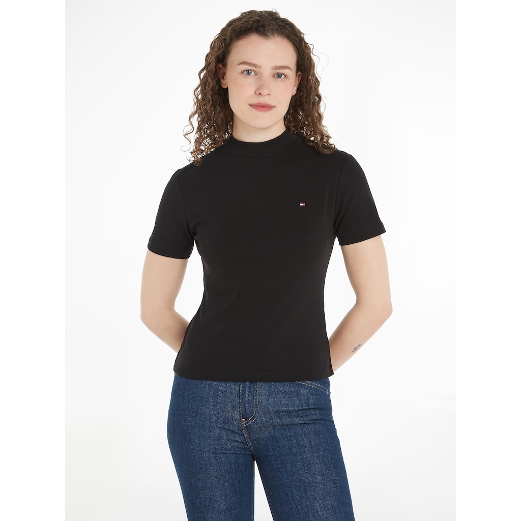 Tommy Hilfiger Stehkragenshirt »NEW CODY SLIM CROP MOCK-NK«, mit Logostickerei