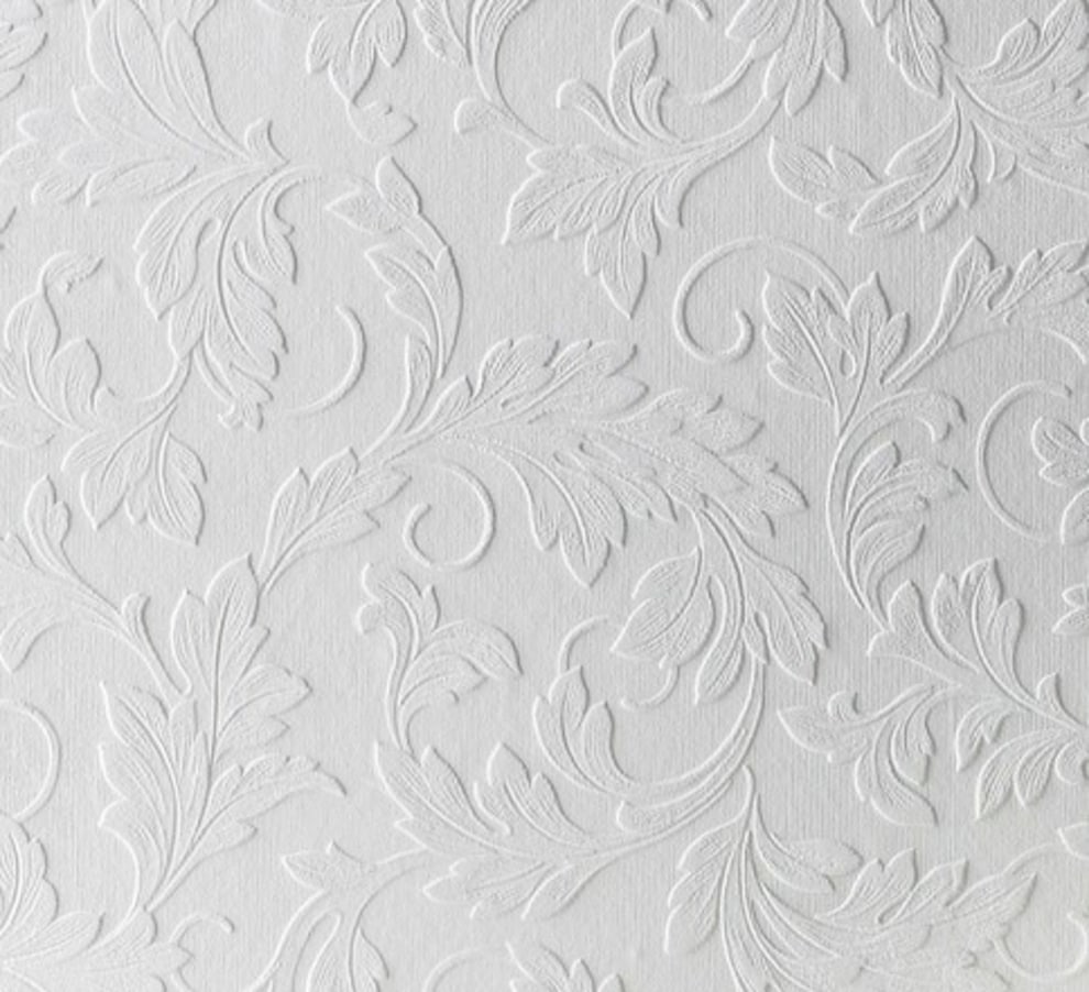 WOW Papiertapete "Acanthus" uni aufgeschäumt Weiß - 10m x 52cm günstig online kaufen