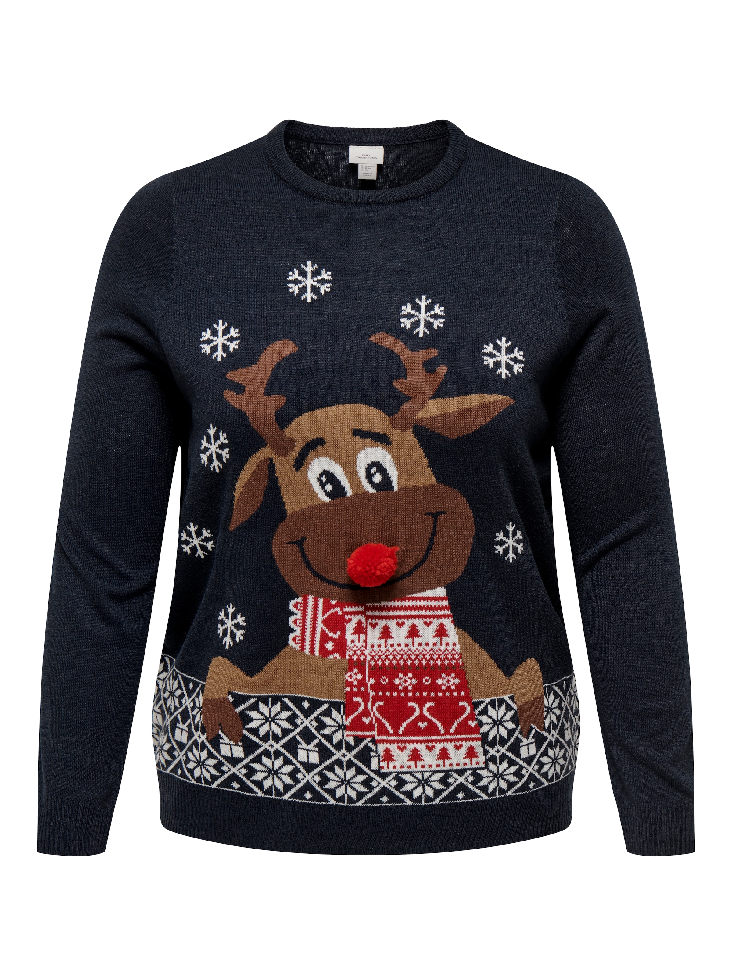 ONLY CARMAKOMA Weihnachtspullover "CARXMAS LS O-NECK MIX DETAIL BOX KNT" günstig online kaufen