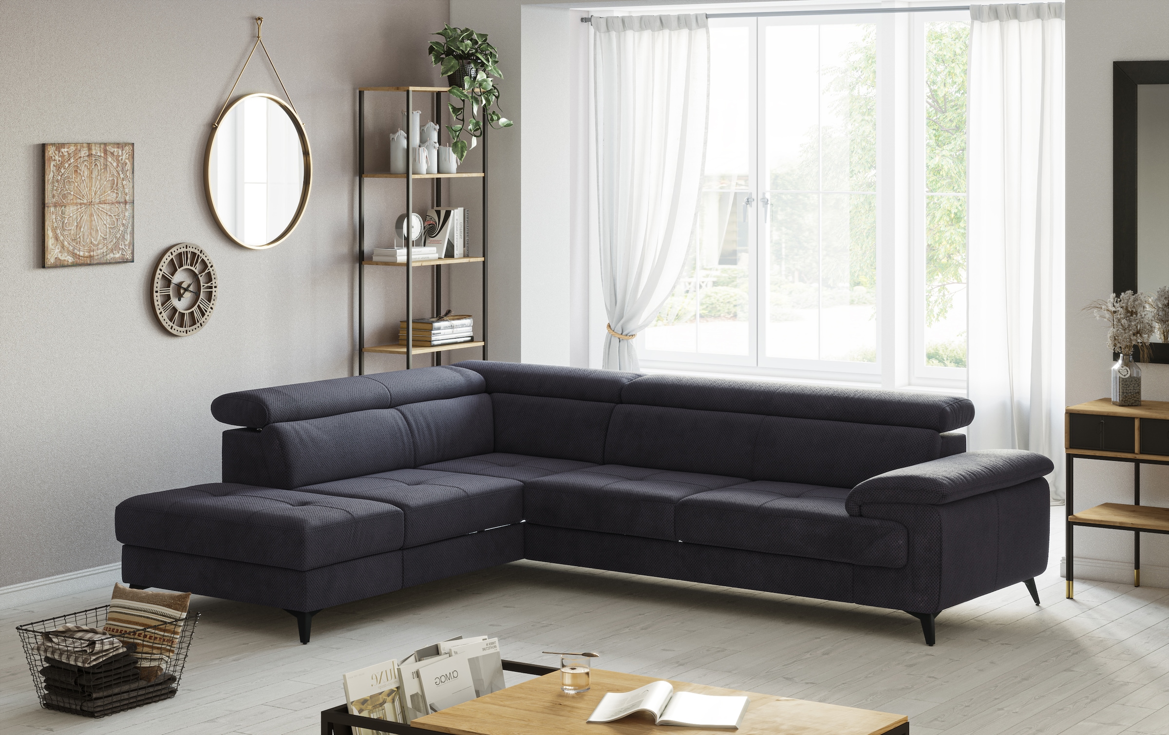 COTTA Ecksofa "Astra L-Form, B: 286 cm" mit Kopfteilverstellung, optional B günstig online kaufen