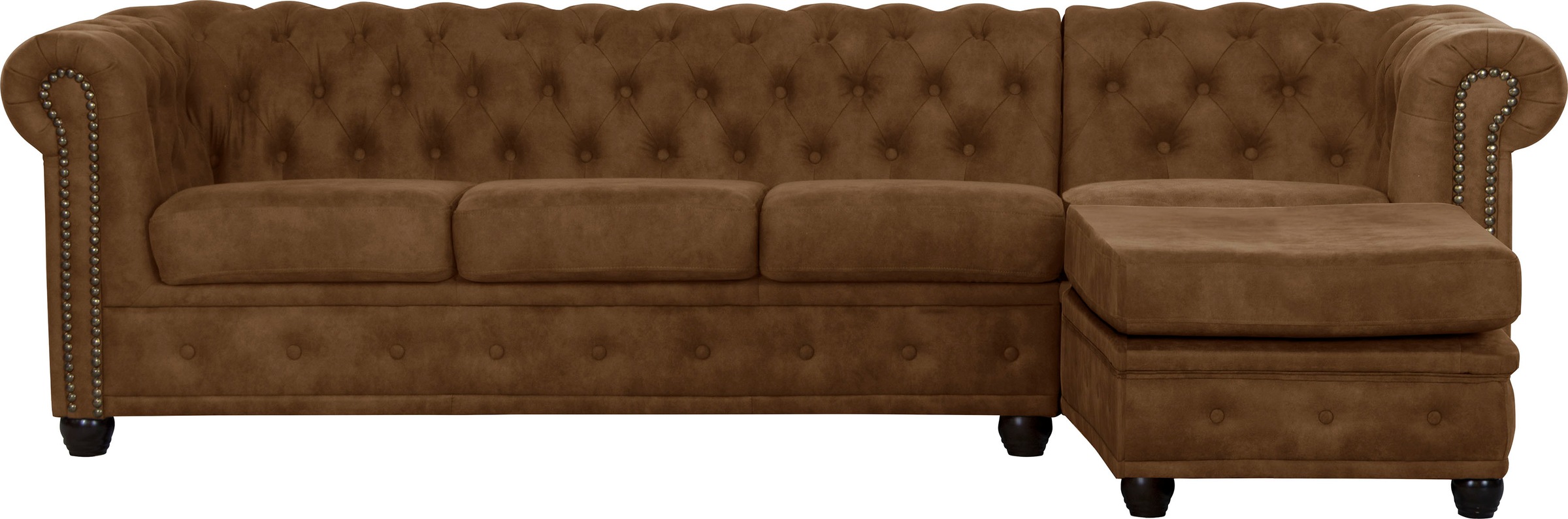 Home affaire Chesterfield-Sofa »Rysum L-Form«, Chesterfield-Optik mit Ottomanen-Abschluß