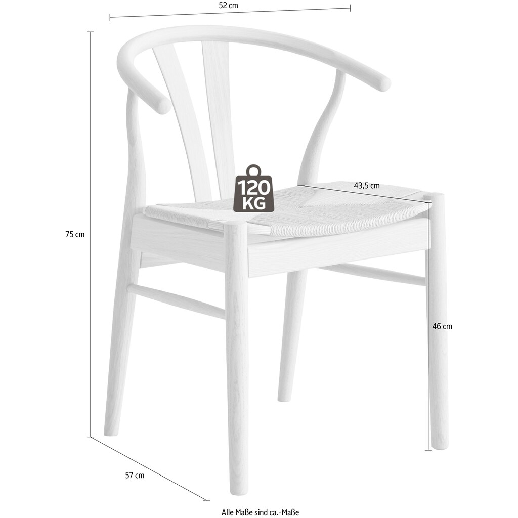 Hammel Furniture Holzstuhl »Findahl by Hammel City«,, 2er Set, Massivholz, mit Flechtsitz,