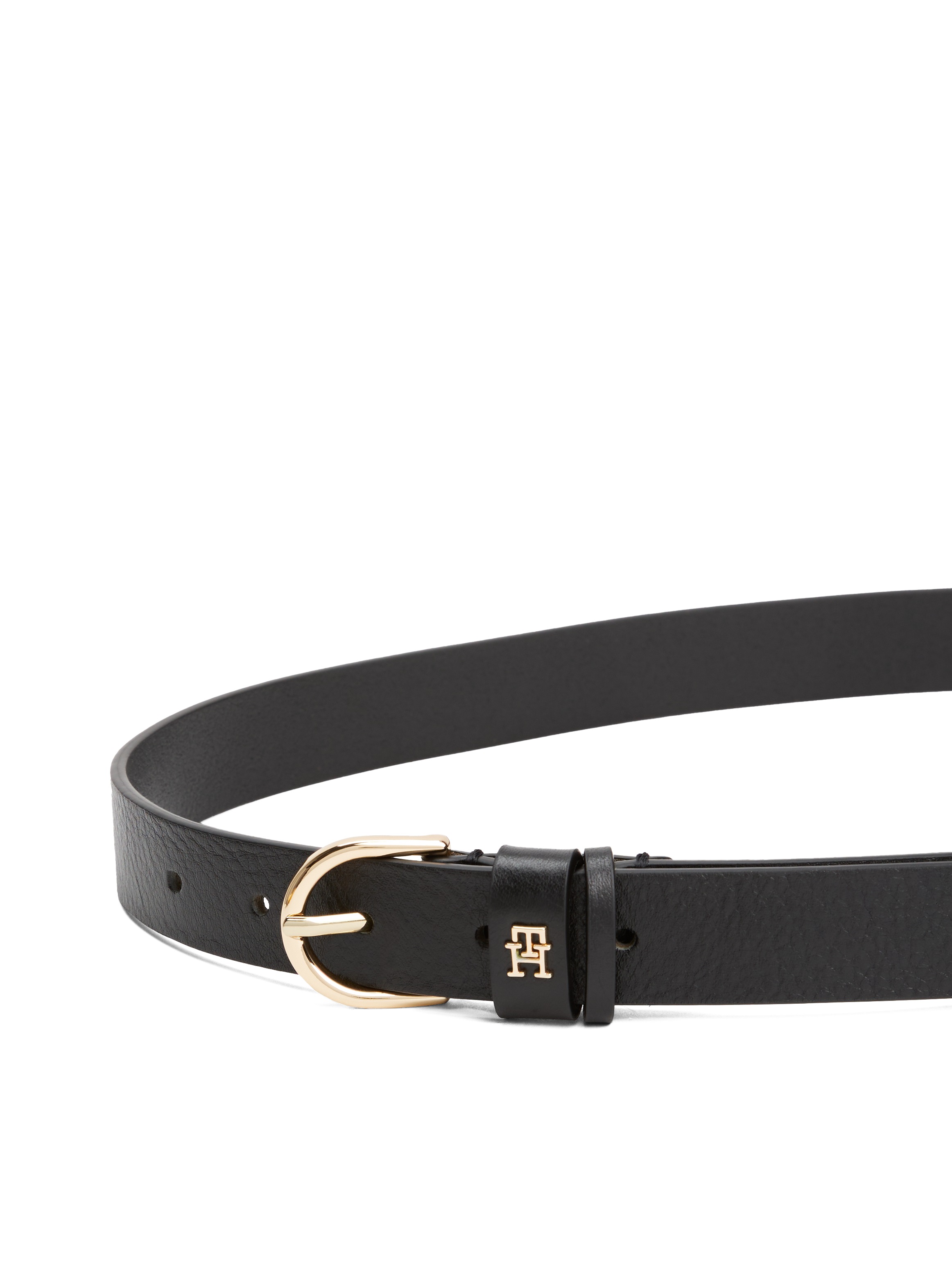 Tommy Hilfiger Ledergürtel »ESSENTIAL EFFORTLESS 2.5 GOLD«, Logoemblem, weiche Haptik, ovale Einfachdornschließe