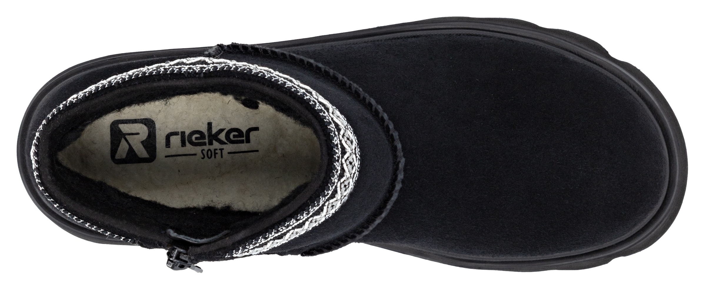 RIEKER Sport Winterboots, Plateauboots, Stiefelette mit Textileinfass im Ethno-Look