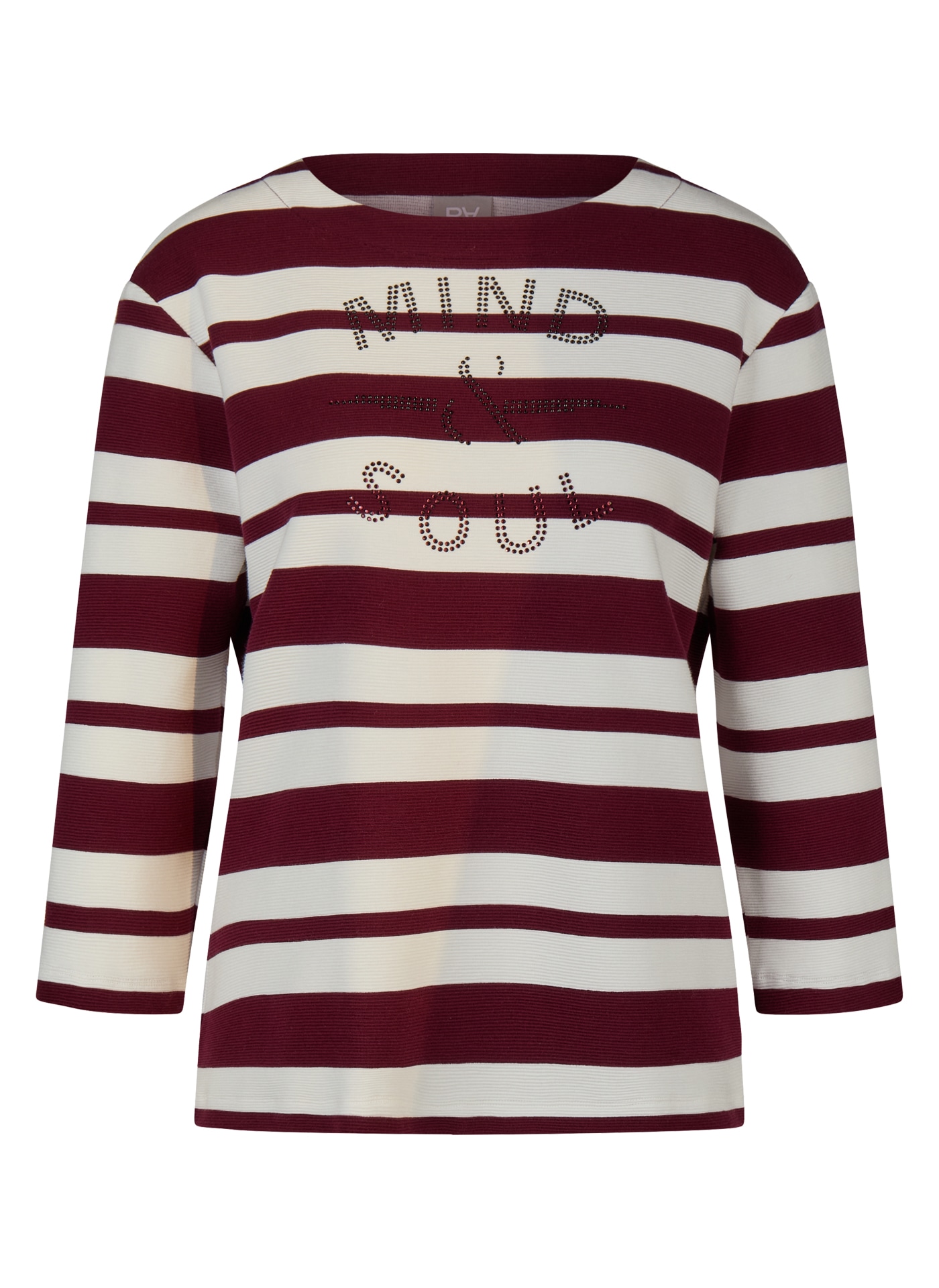 Rabe 3/4-Arm-Shirt im Streifen-Design und mit Glitzersteinen