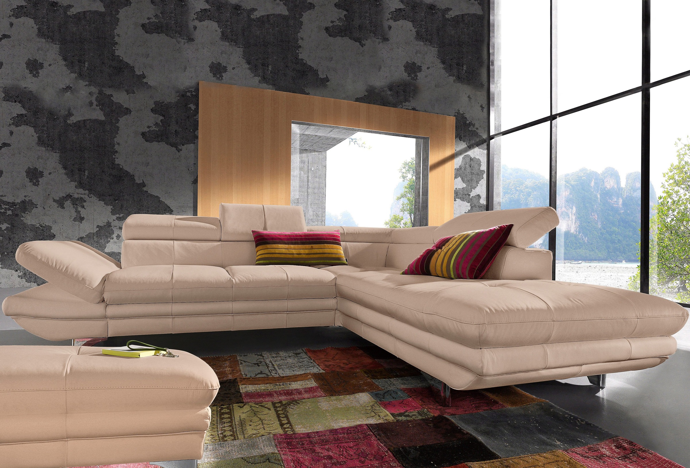 COTTA Ecksofa »Enterprise L-Form«, mit Arm- & Kopfteilverstellung, wahlweise mit Bettfunktion