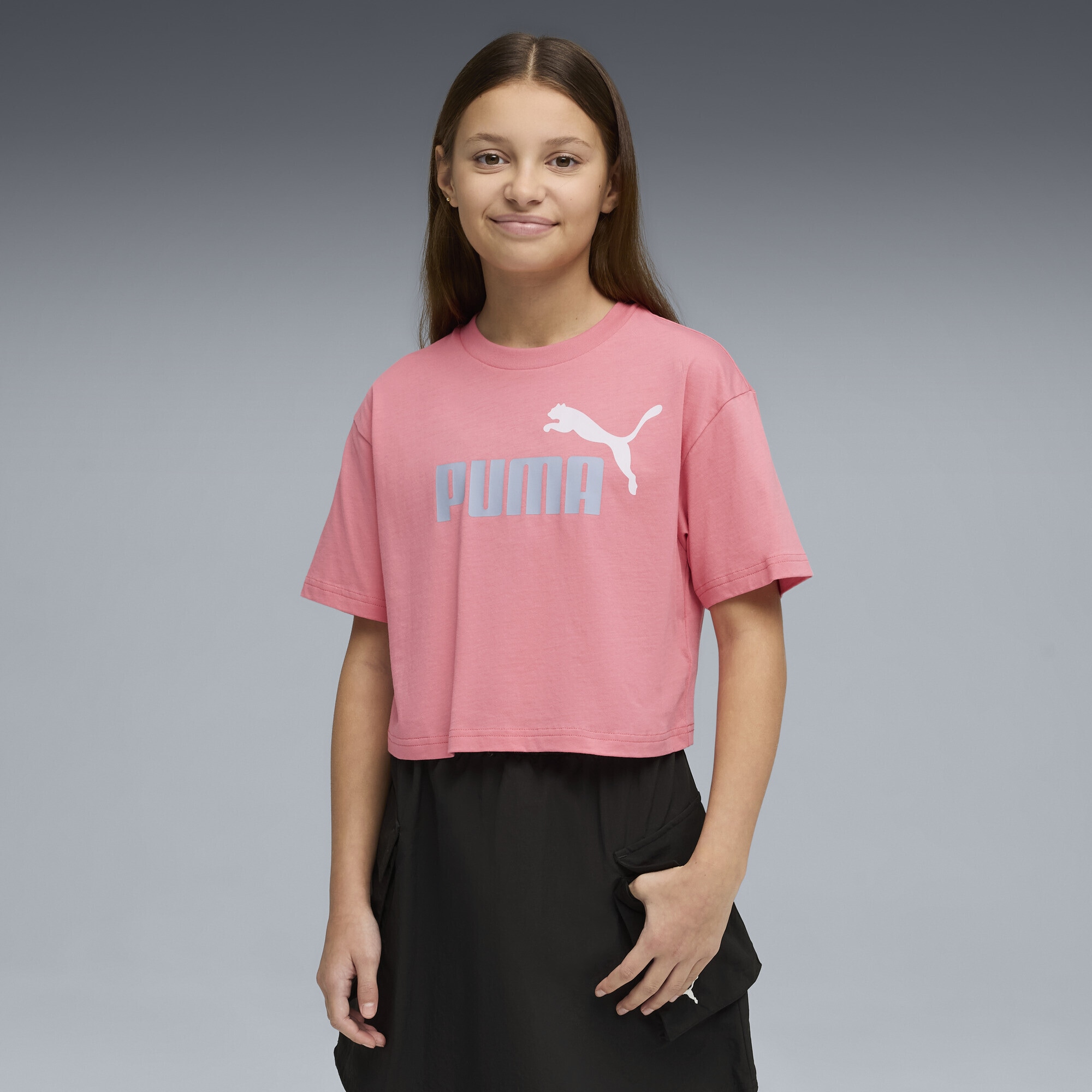 PUMA T-Shirt »Essentials 2 Colour No. 1 PUMA Logo Kurzes T-Shirt Mädchen«