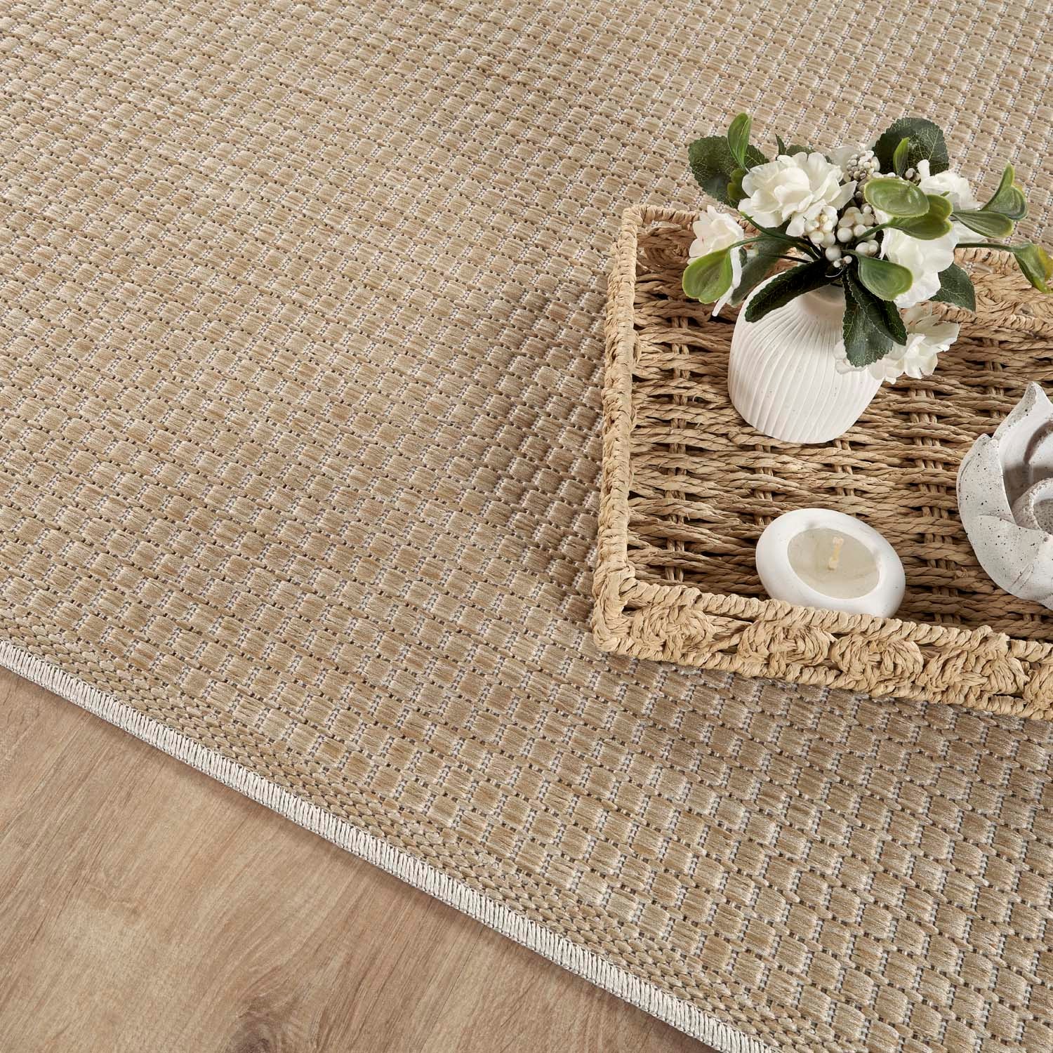 Carpet City Outdoorteppich »Flachgewebe in Sisal-Optik, Wetterfest & UV-beständig« rechteckig 0,5 mm Höhe Witterungsbeständig für Balkon, Terrasse, Garten
