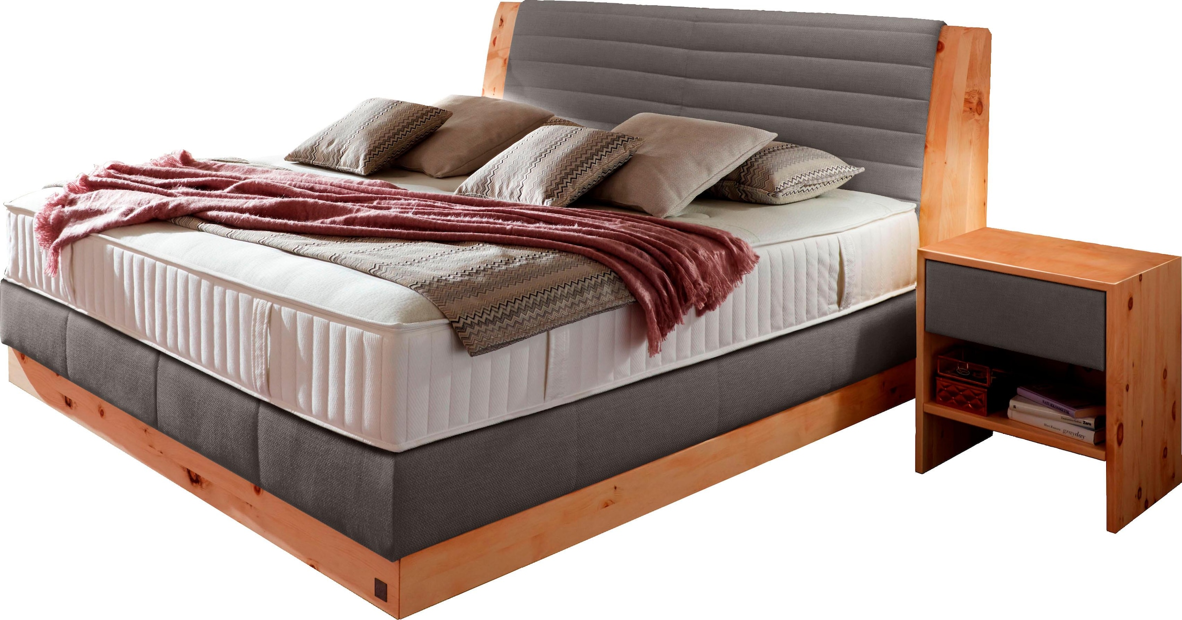 Boxspringbett »Chalet«, Grand Comfort TF 1000 PM, Zirbenholz natur geölt