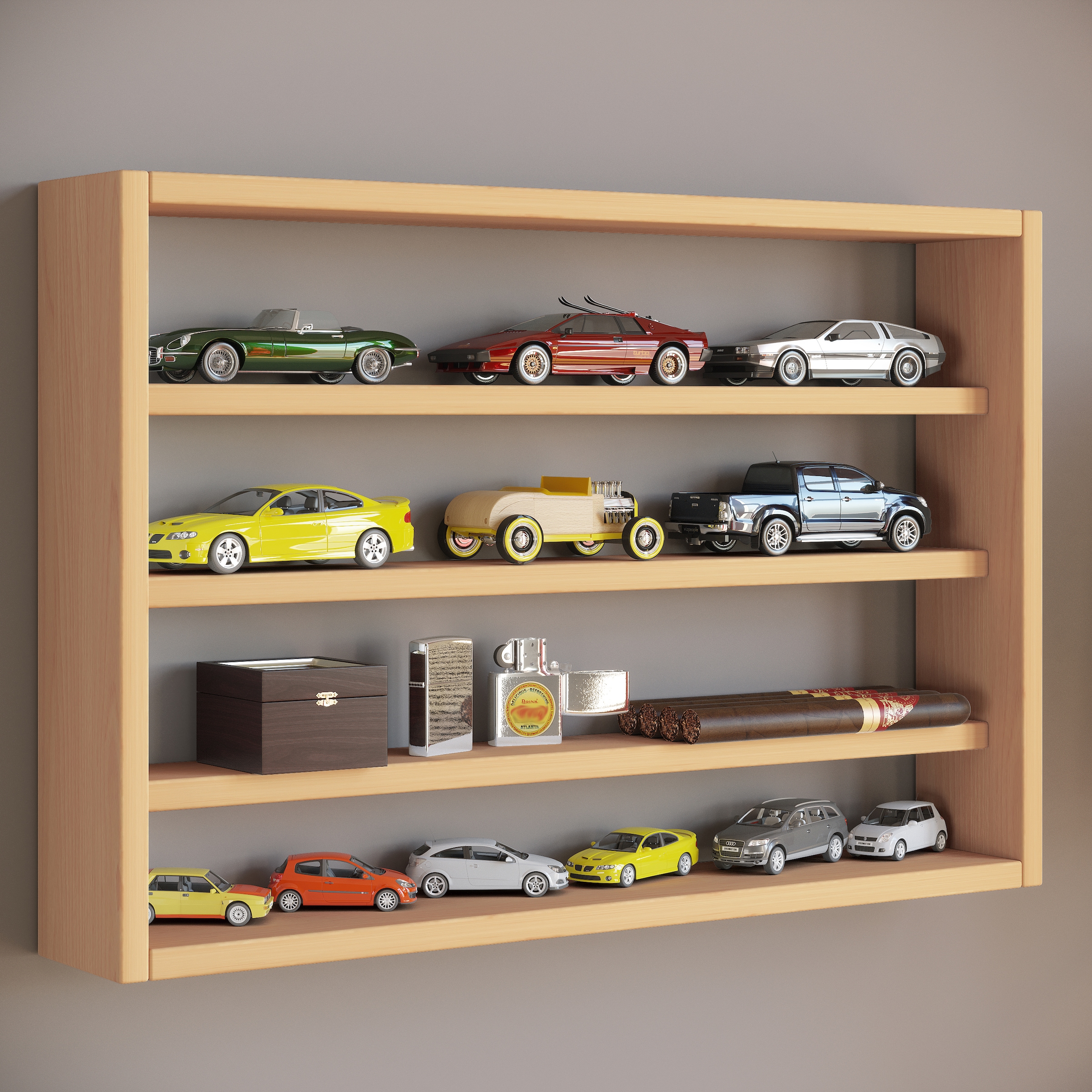 VCM Wandregal »Holz Wandregal Wandvitrine Regal Deko Osado M«