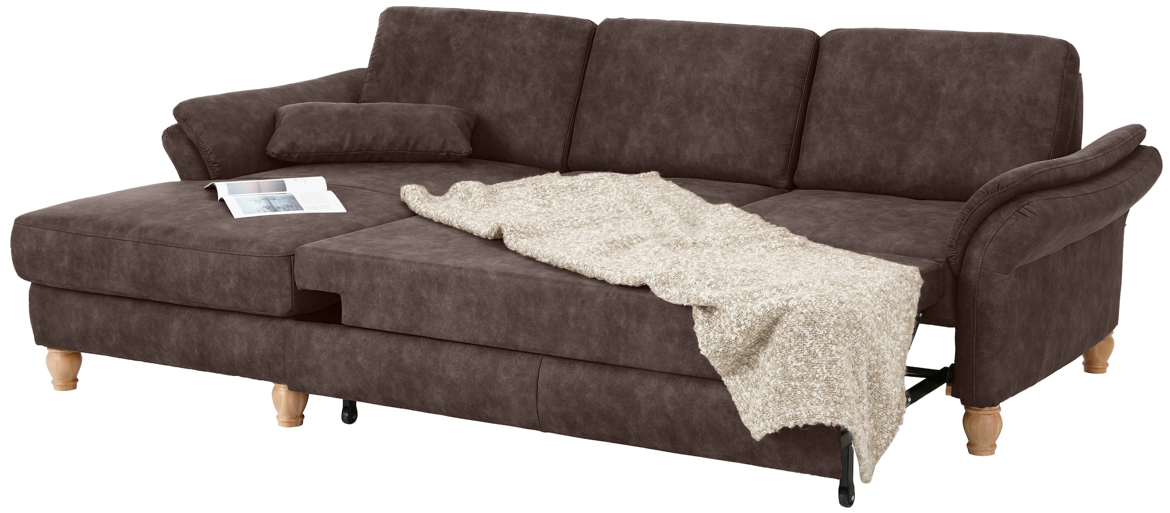 Home affaire Ecksofa »Palace L-Form«, incl. Sitztiefenverstellung, wahlweise mit Bettfunktion und Stauraum